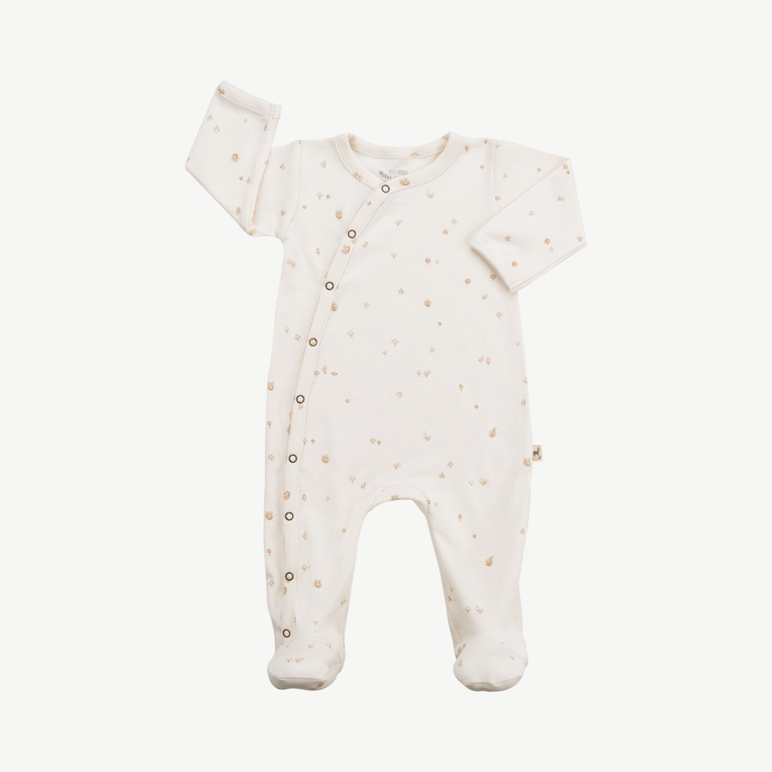 Footed Jumpsuit - Mushrooms Ivory
