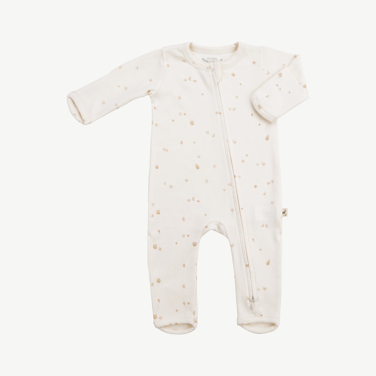 Zippered Jumpsuit - Mushrooms Ivory