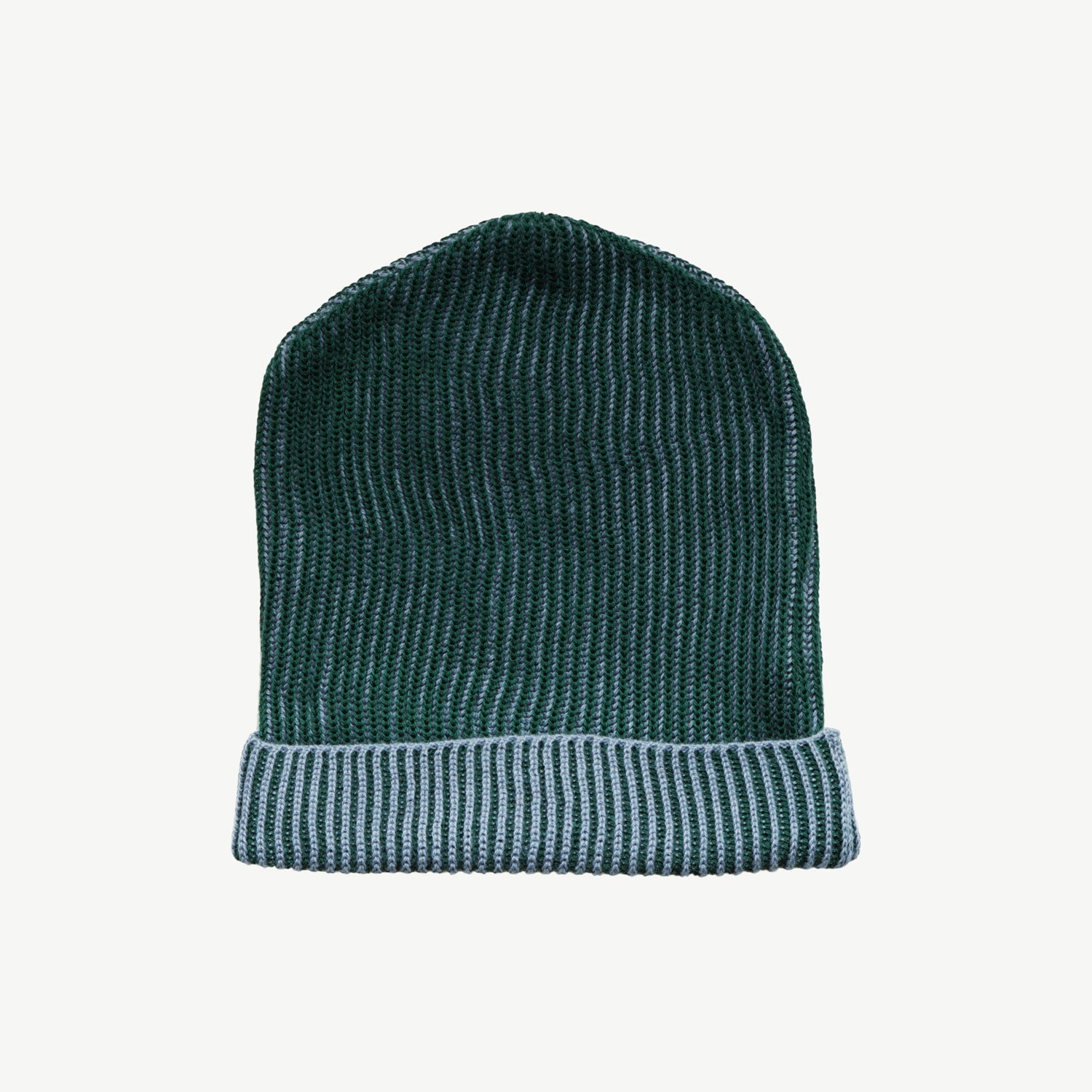Knit Beanie - Two-tone Dark Green