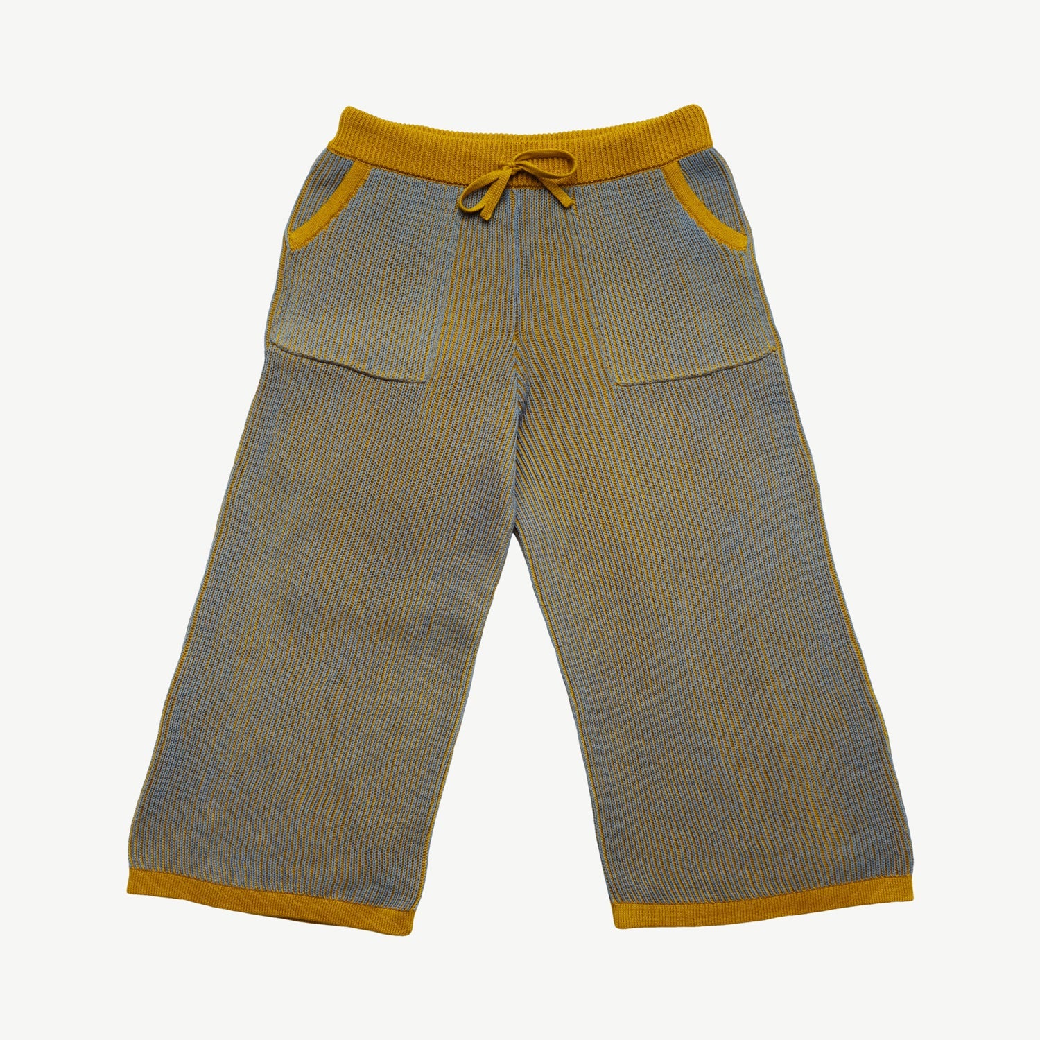 Knit Baggy Pants - Two-tone Mustard