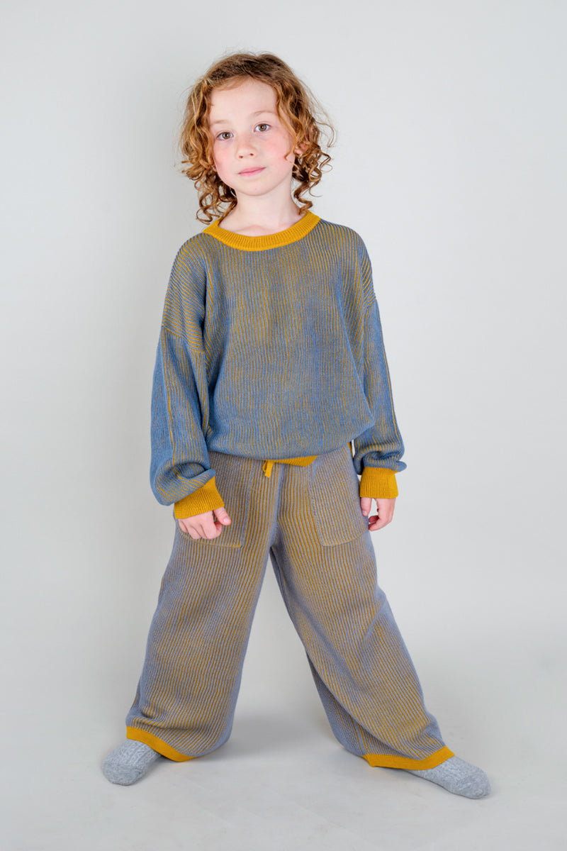 Knit Baggy Pants - Two-tone Mustard