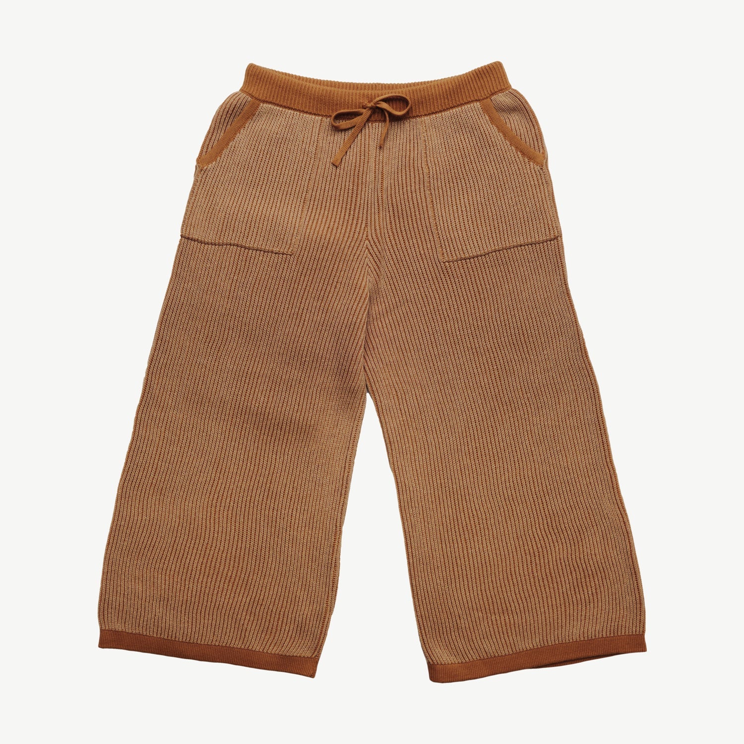 Knit Baggy Pants - Two-tone Beige