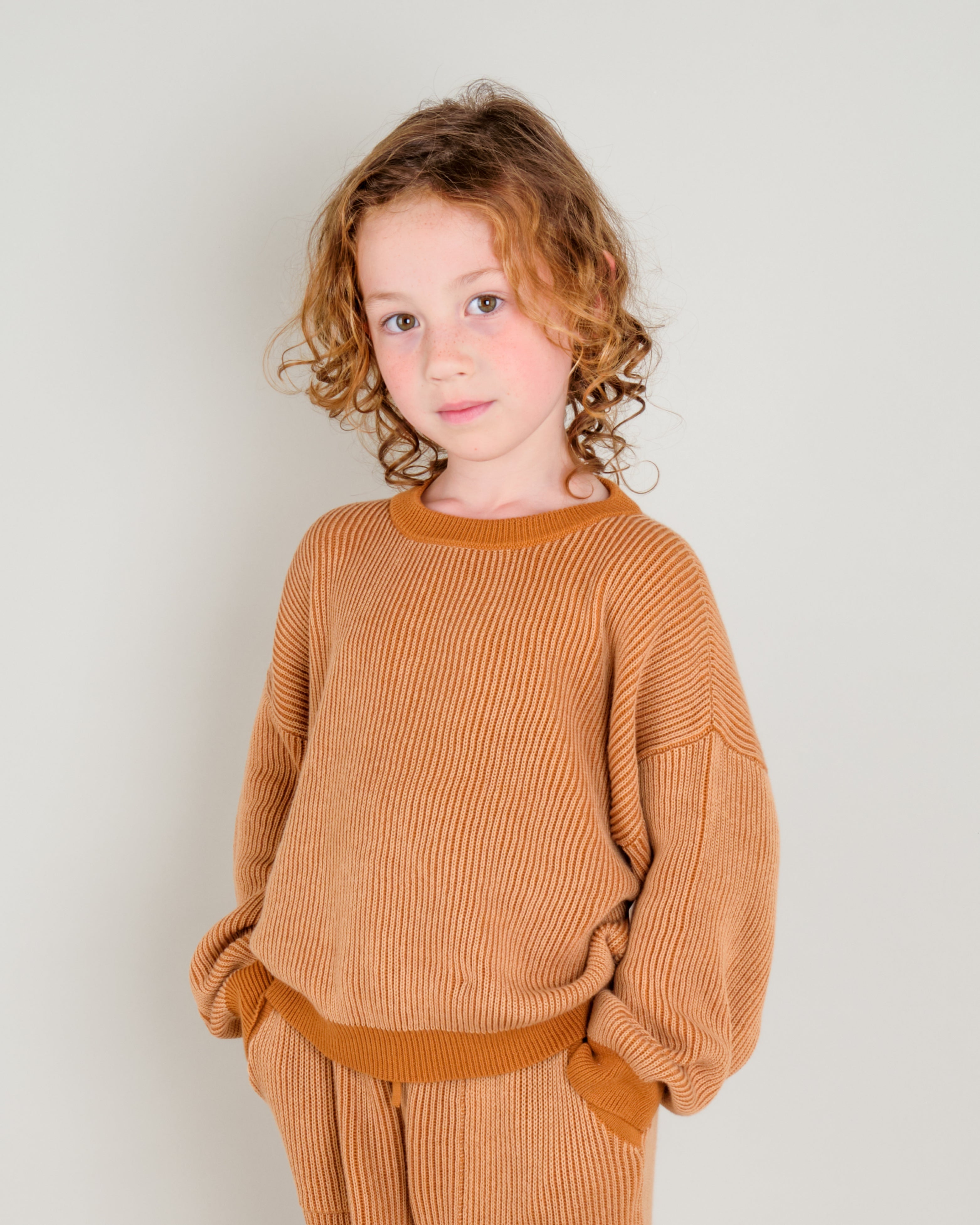 Knit Sweater - Two-tone Beige