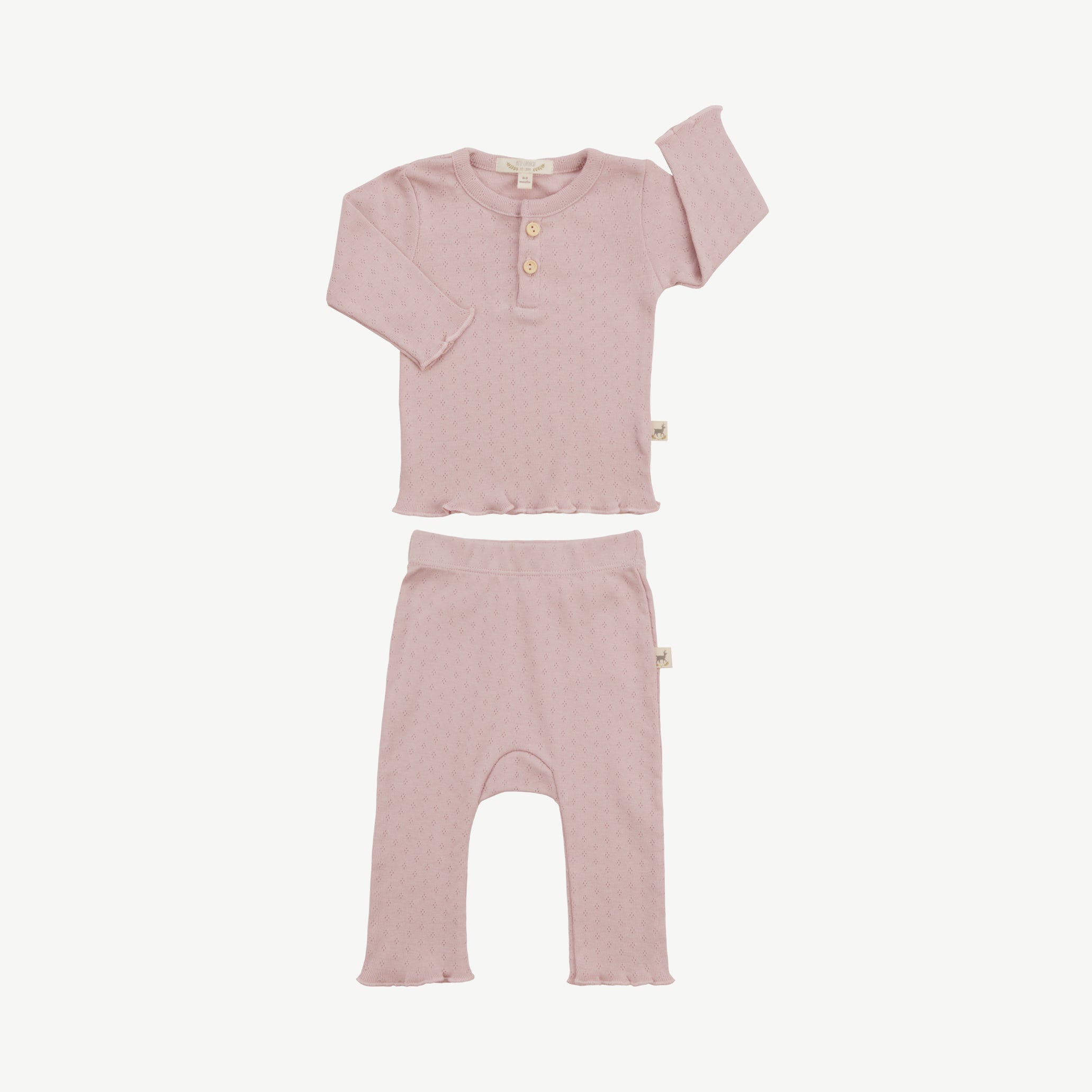 Set - Henley + Leggings - Pointelle Rosé