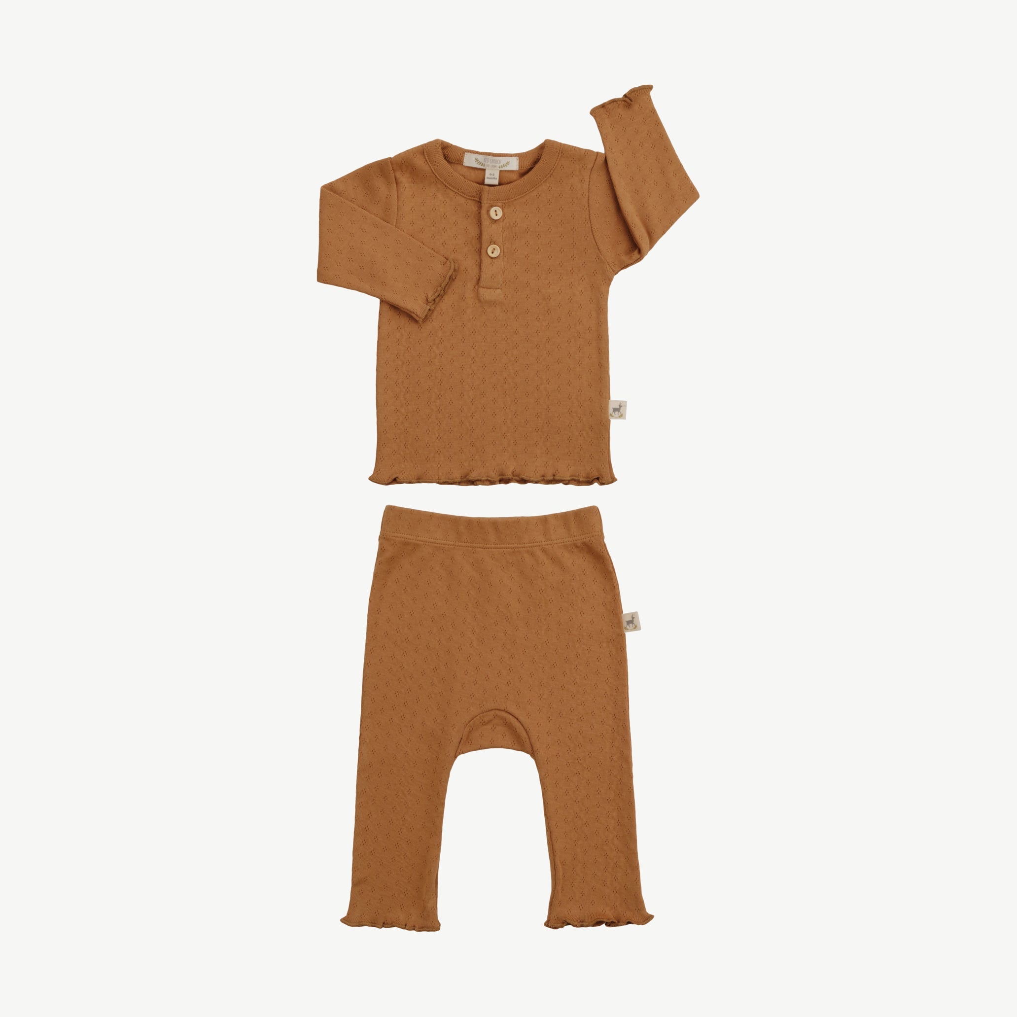 Set - Henley + Leggings  - Pointelle Copper