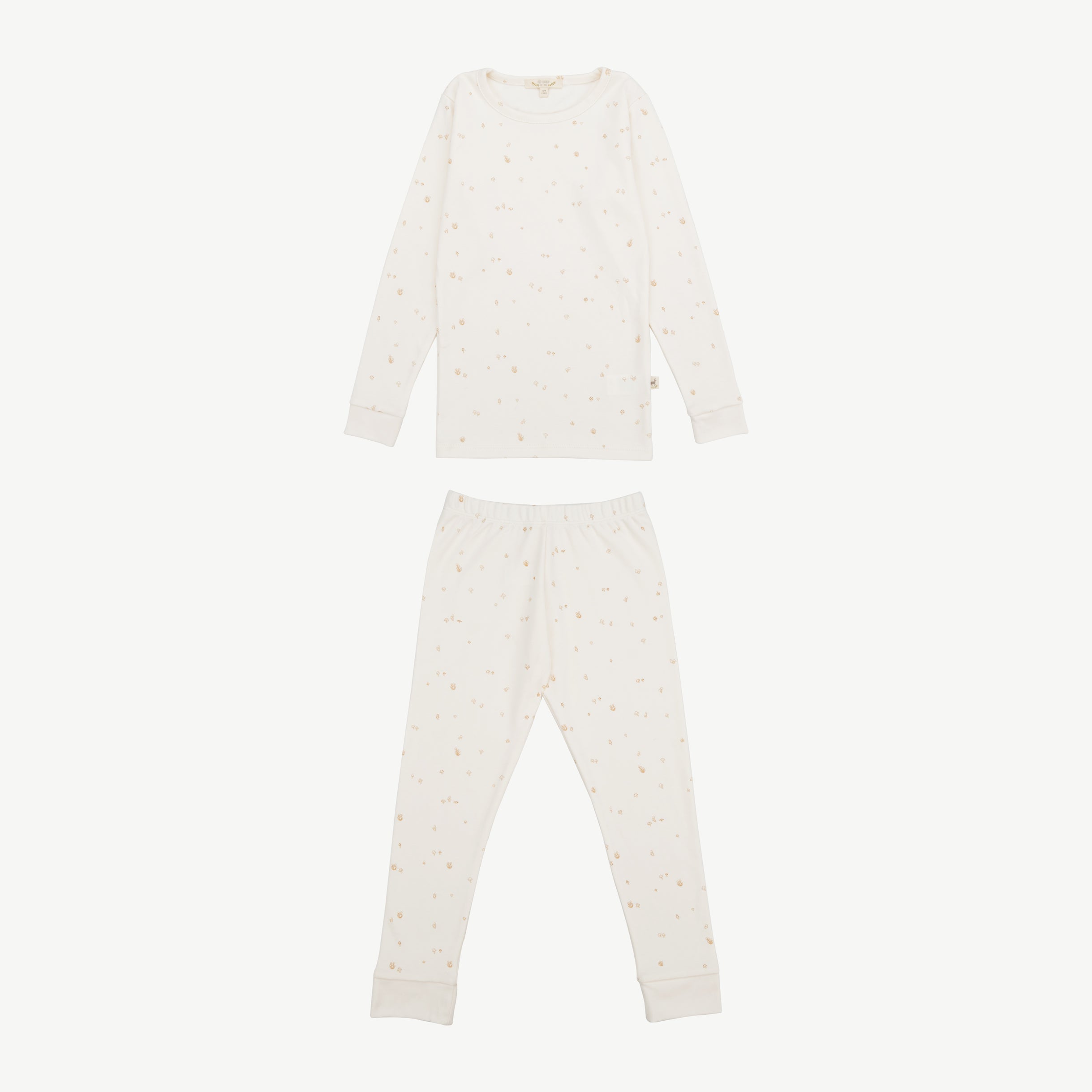 Set - Long Sleeve T-shirt + Leggings - Mushrooms Ivory