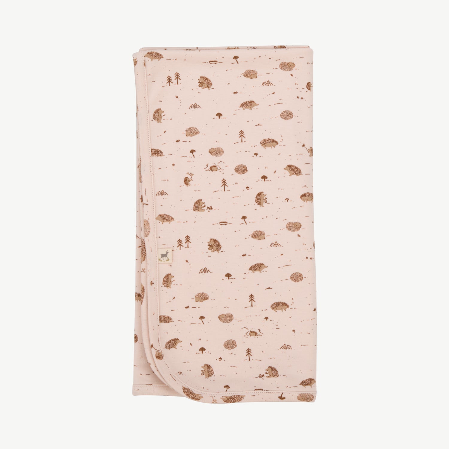 Reversible Blanket - Woodland Hedgies Soft Peach