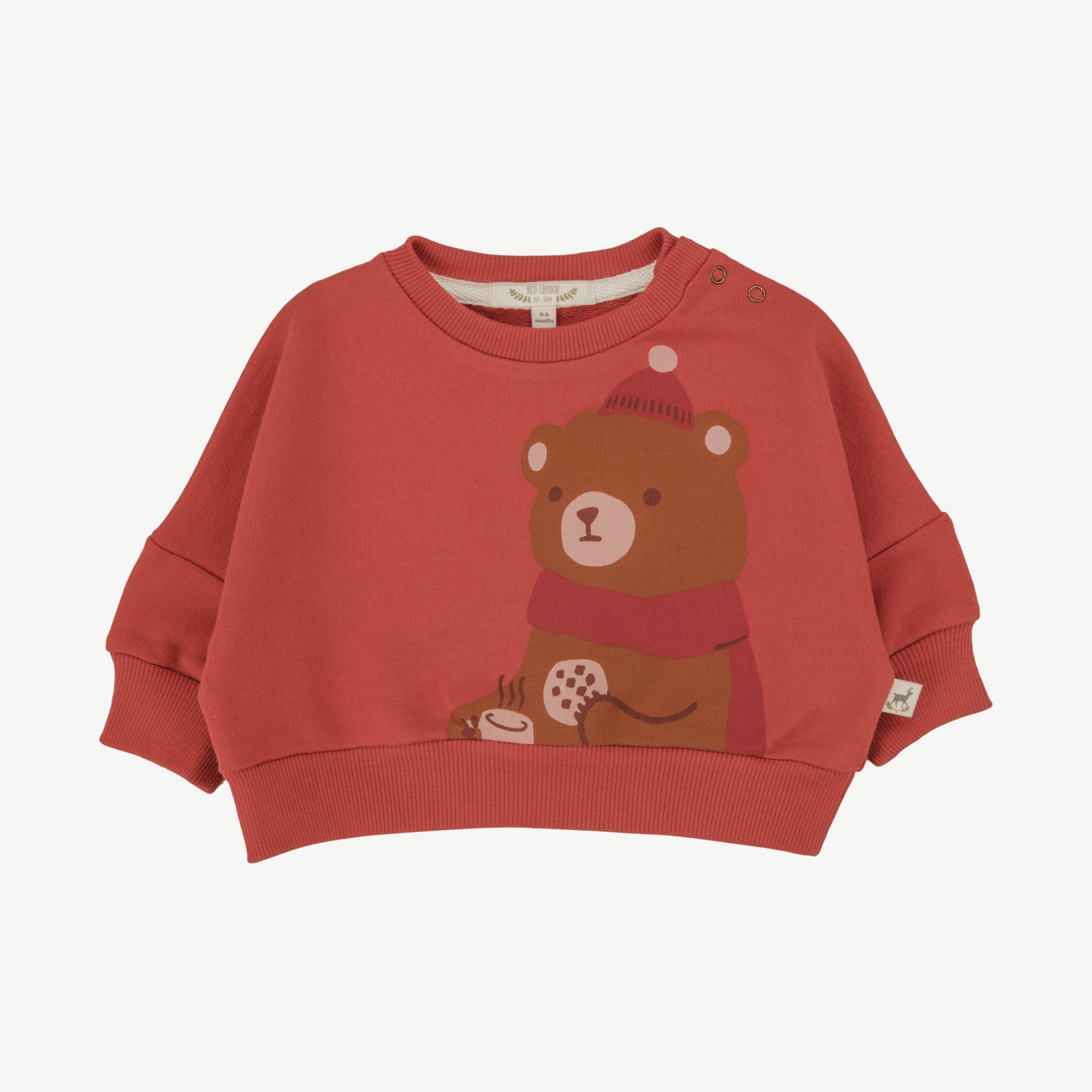Sweatshirt - Cozy Bears Brick Red