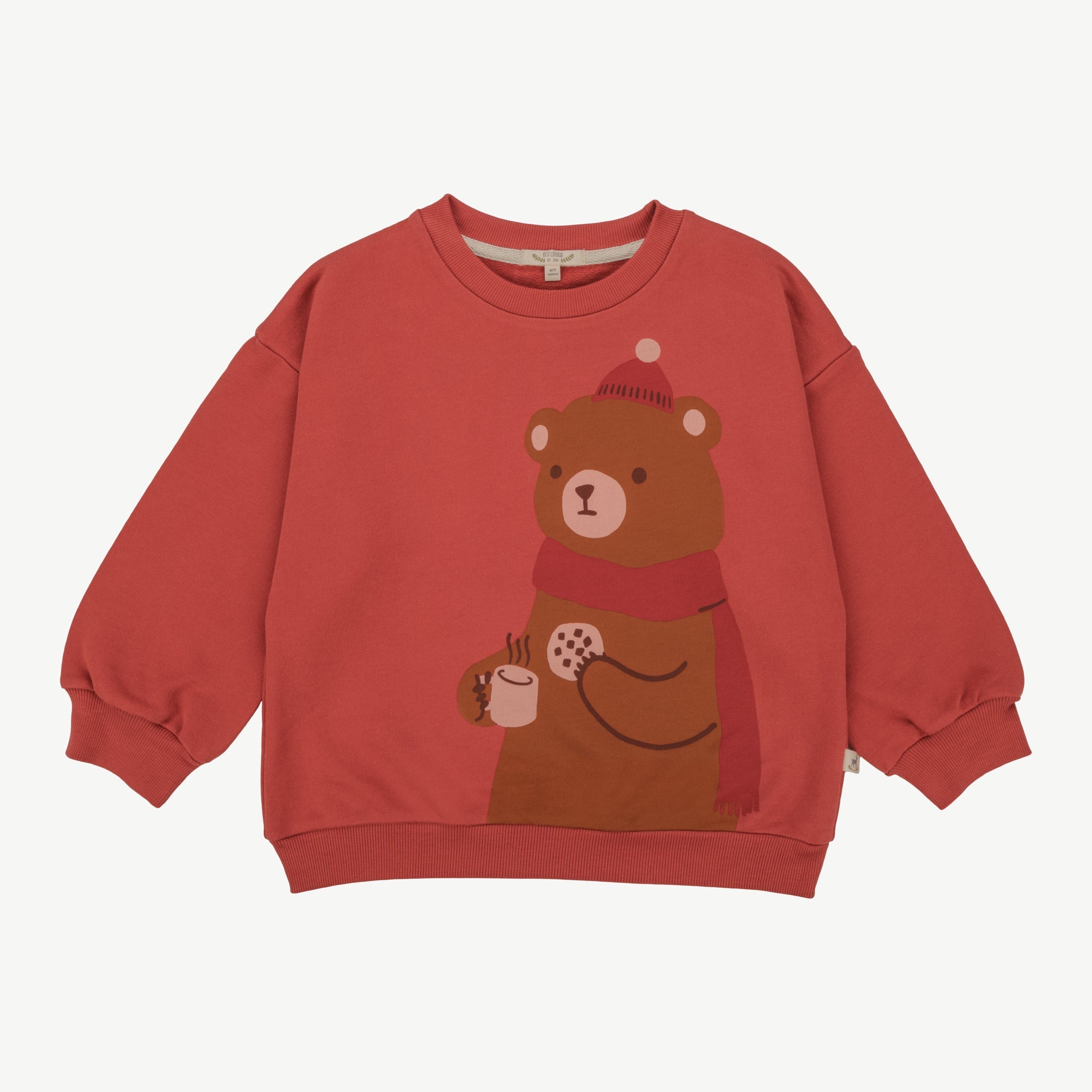 Sweatshirt - Cozy Bears Brick Red