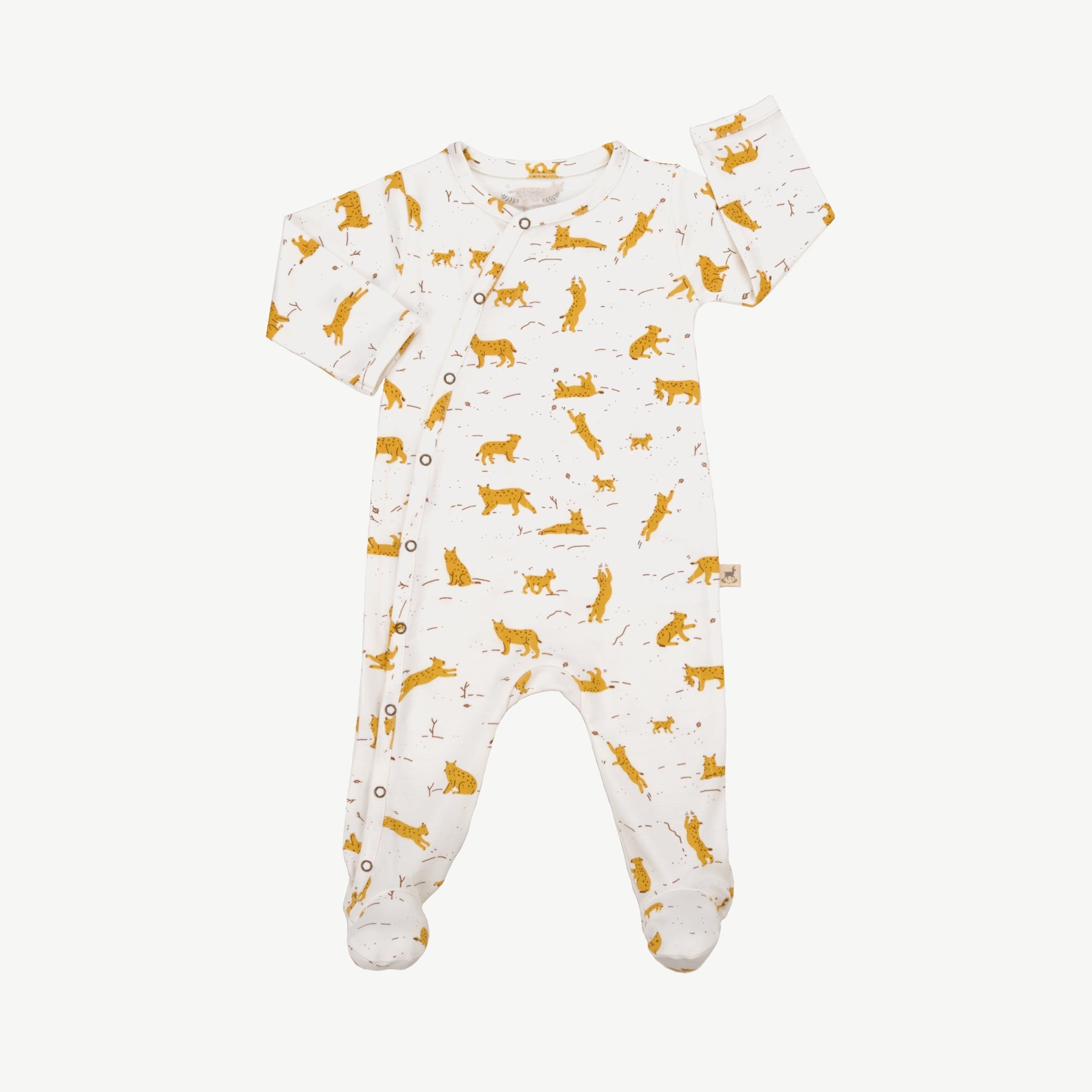 Footed Jumpsuit - Wildcat Wonderland Ivory