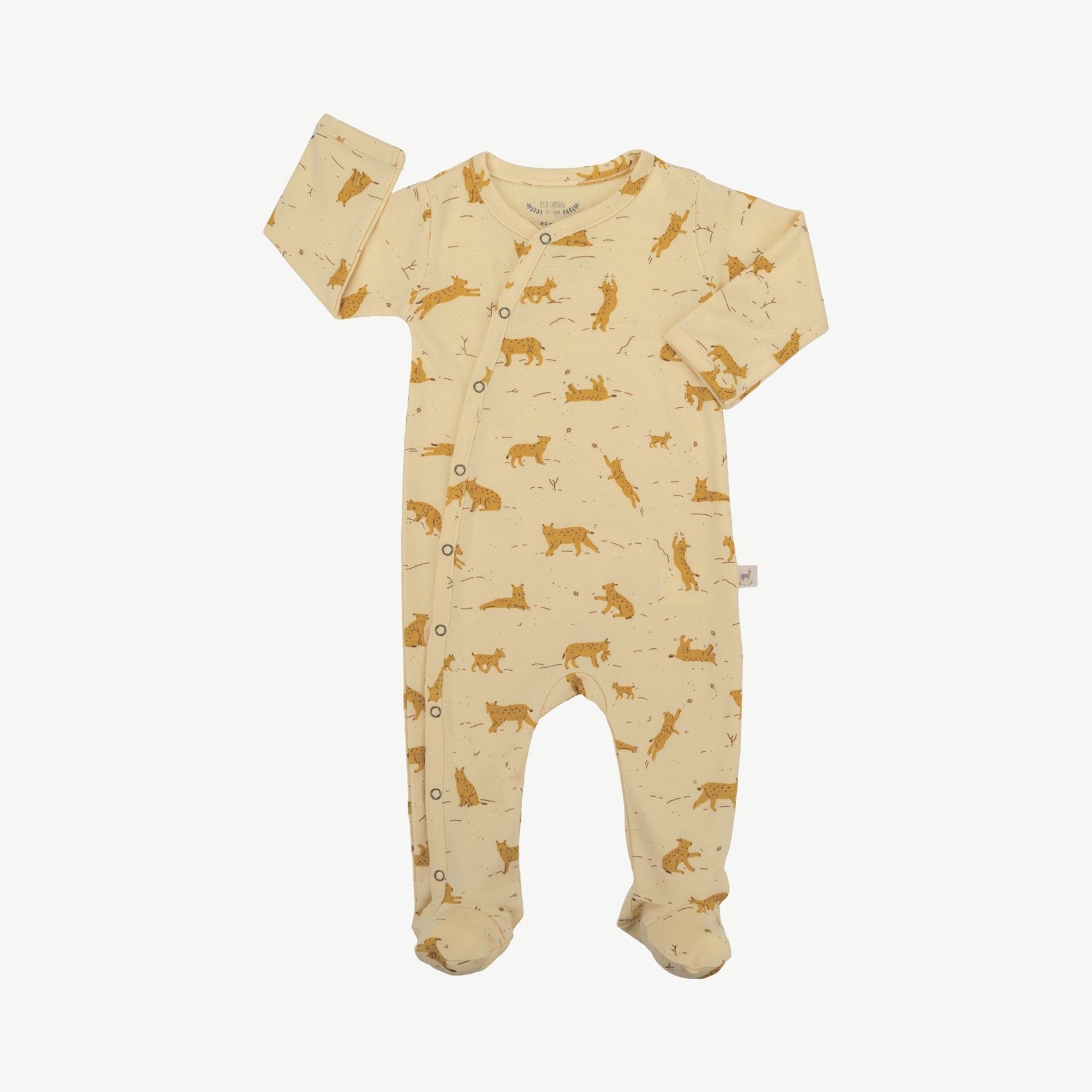 Footed Jumpsuit - Wildcat Wonderland Light Lemon