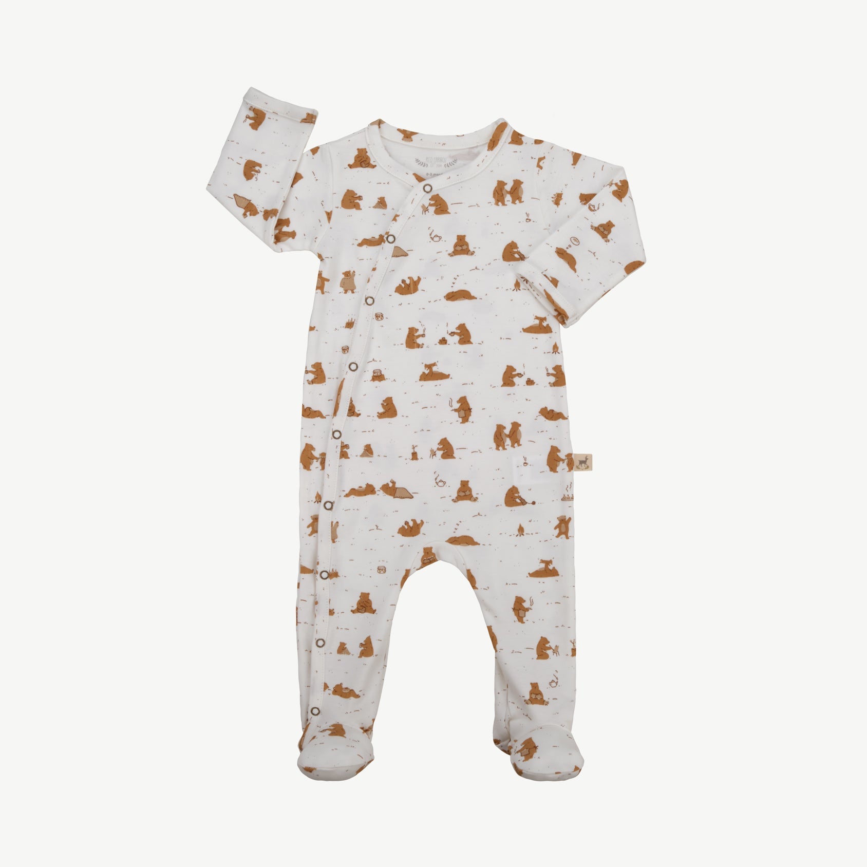 Footed Jumpsuit - Cozy Bears Ivory