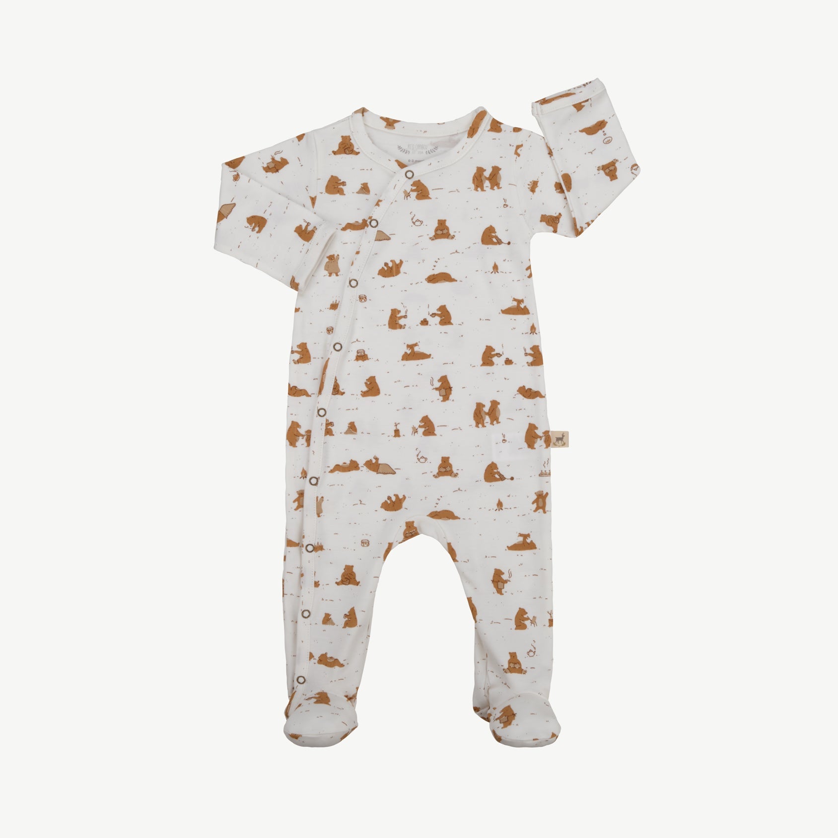 Footed Jumpsuit - Cozy Bears Ivory