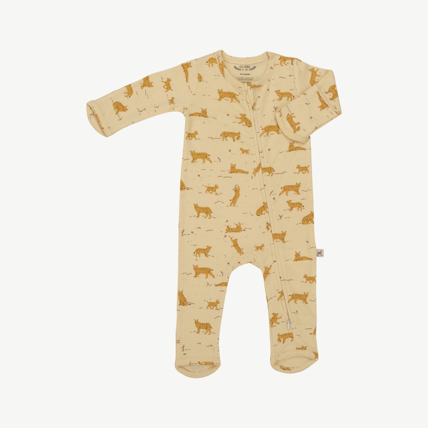 Zippered Jumpsuit - Wildcat Wonderland Light Lemon
