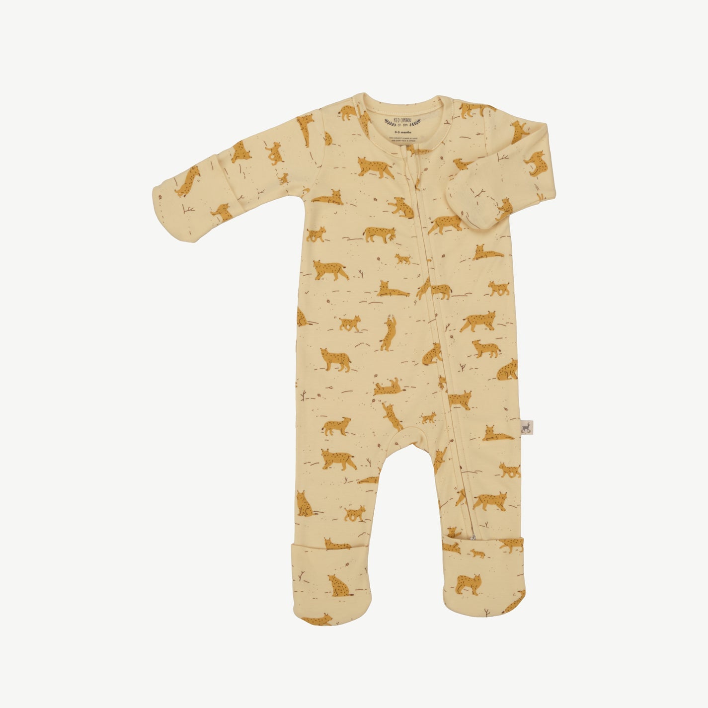 Zippered Jumpsuit - Wildcat Wonderland Light Lemon