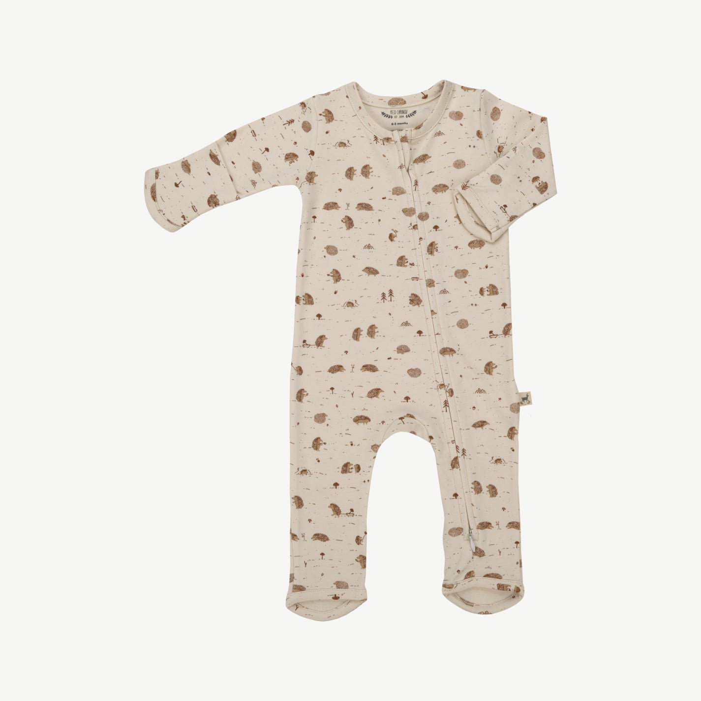 Zippered Jumpsuit - Woodland Hedgies Light Beige