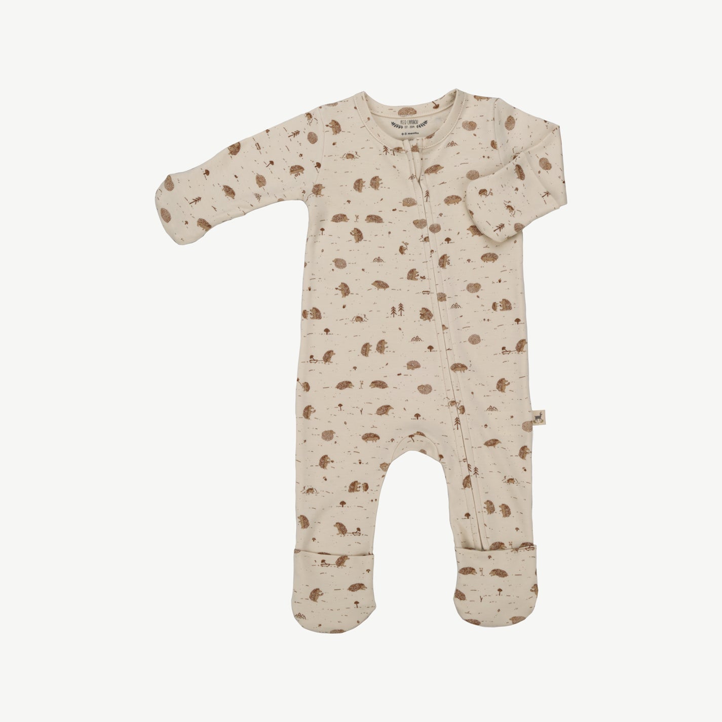 Zippered Jumpsuit - Woodland Hedgies Light Beige