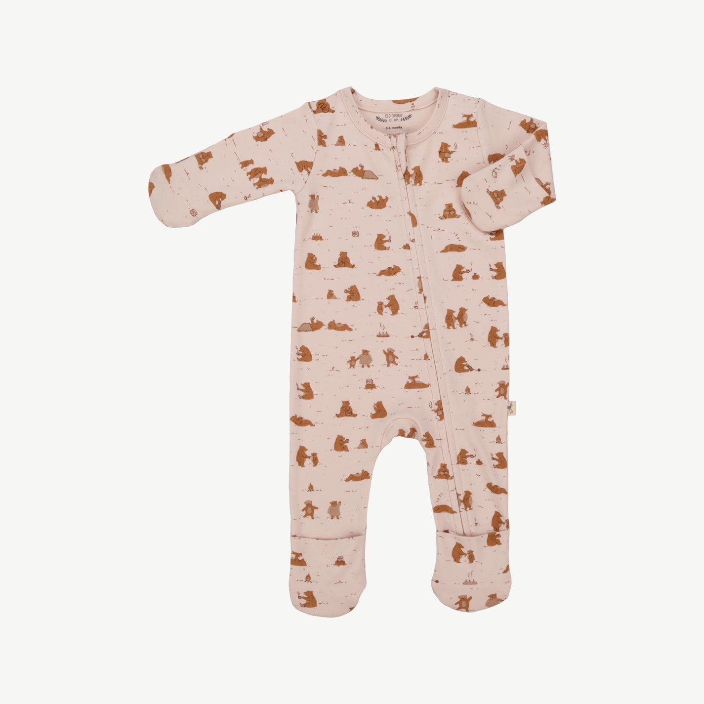 Zippered Jumpsuit - Cozy Bears Soft Peach