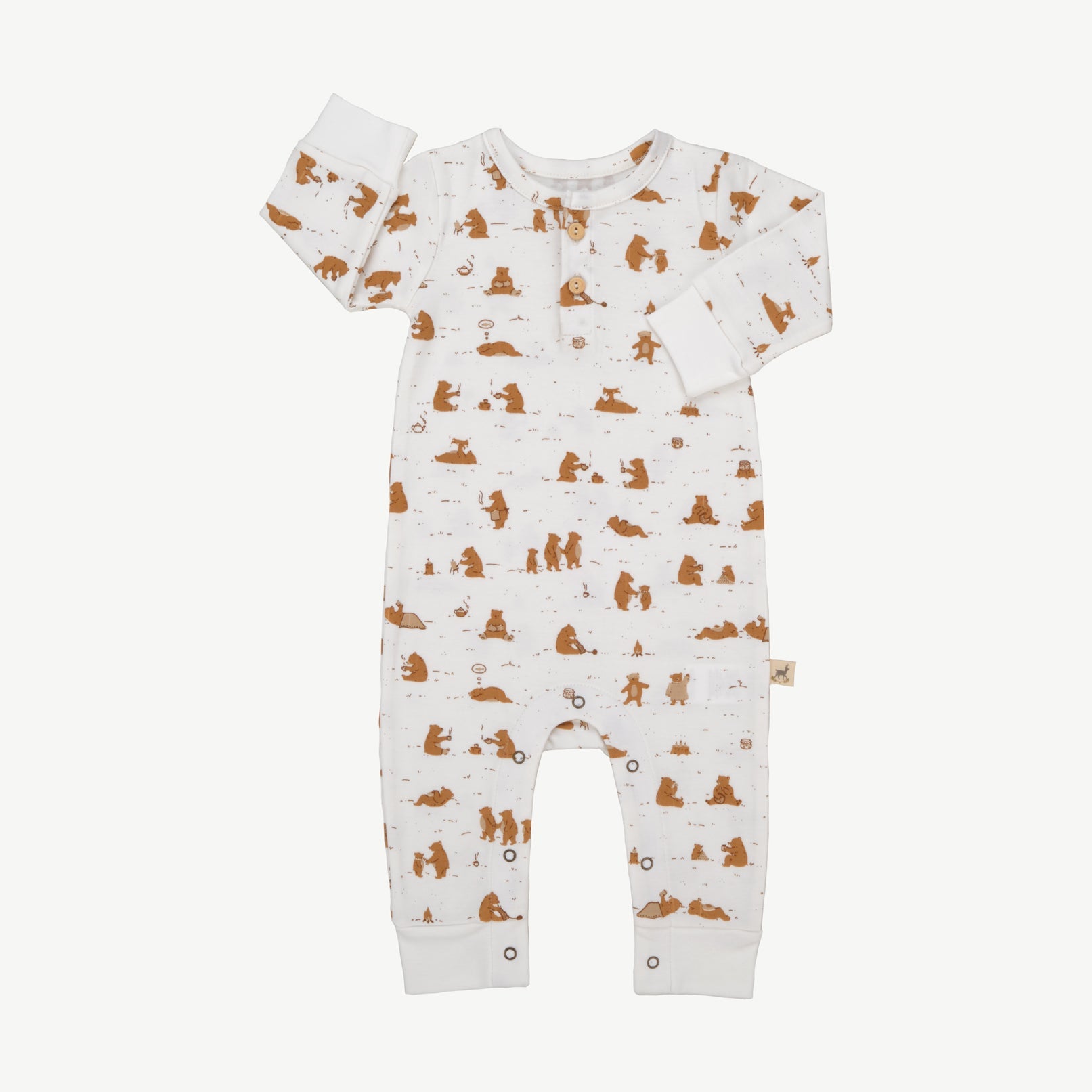 Buttons Jumpsuit - Cozy Bears Ivory