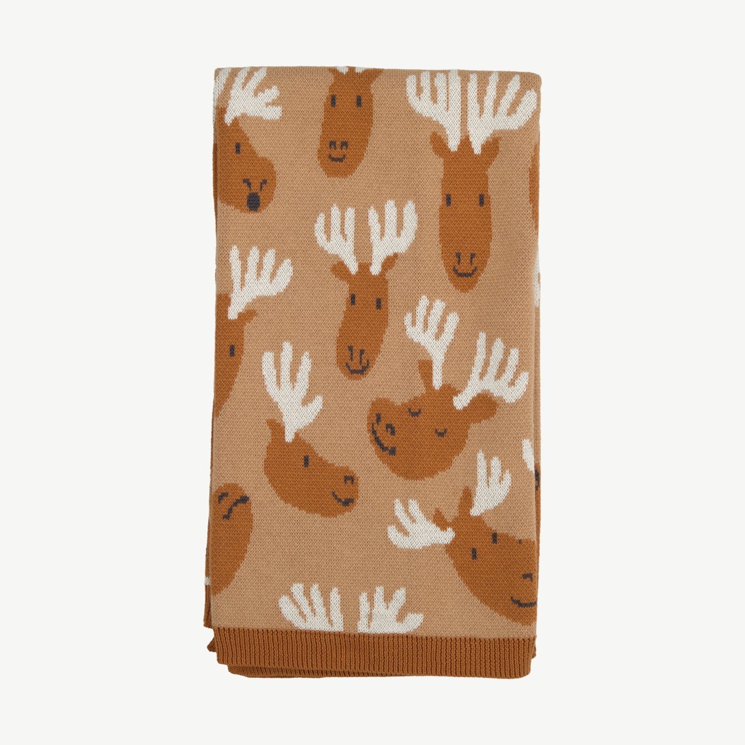 Knit Blanket - Moose Mosaic Beige
