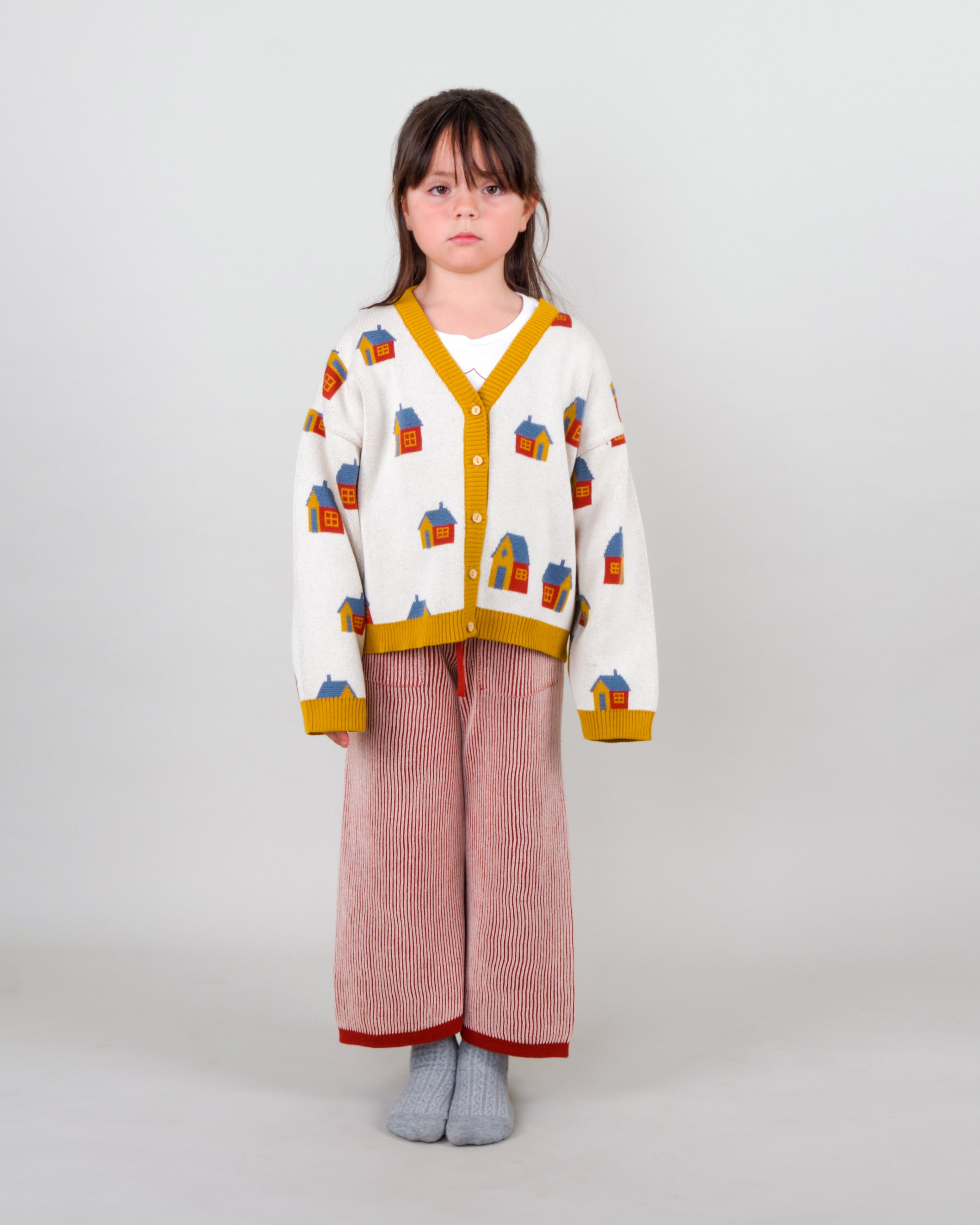 Knit Cardigan - Tiny Houses Ivory