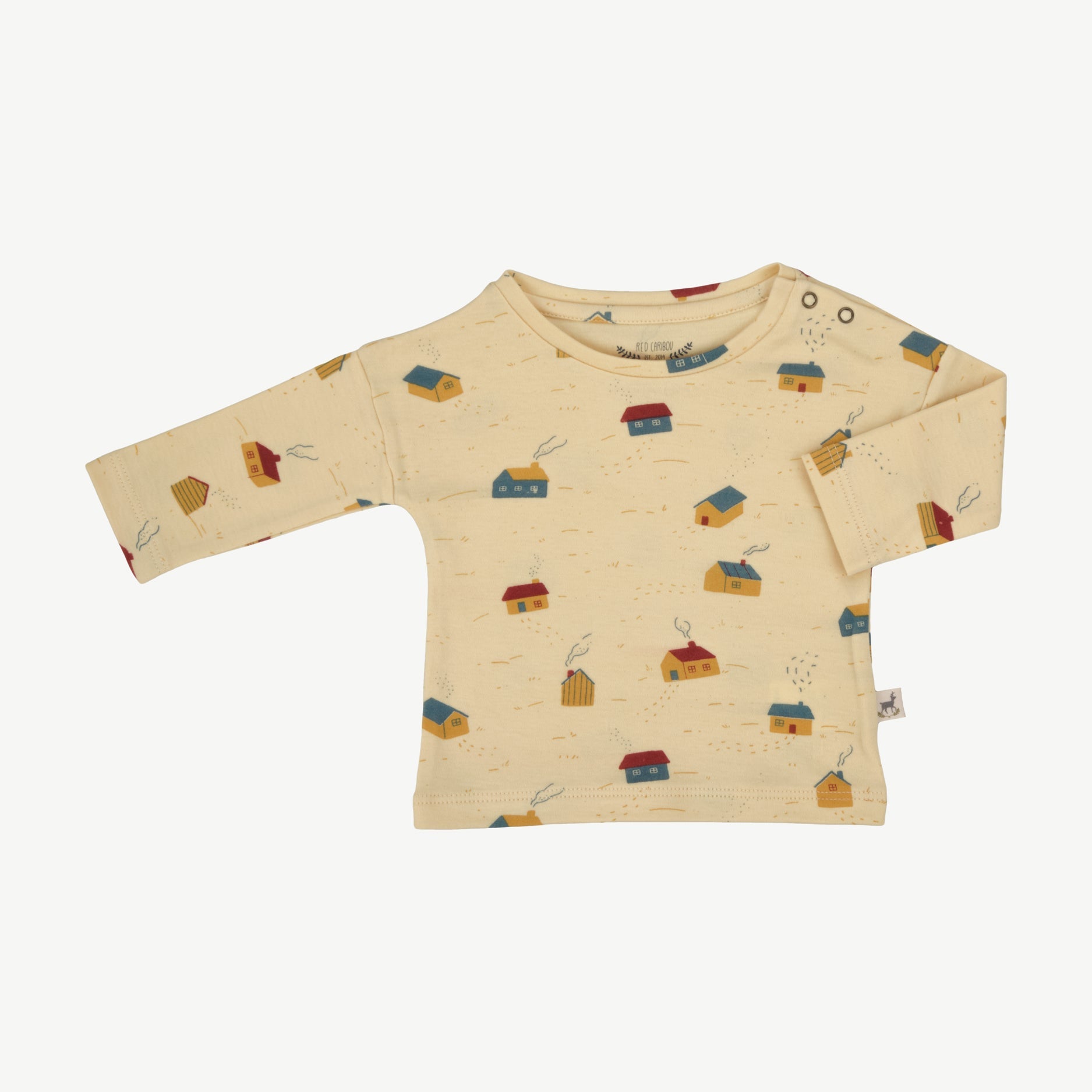 Long Sleeve T-shirt - Tiny Houses Light Lemon