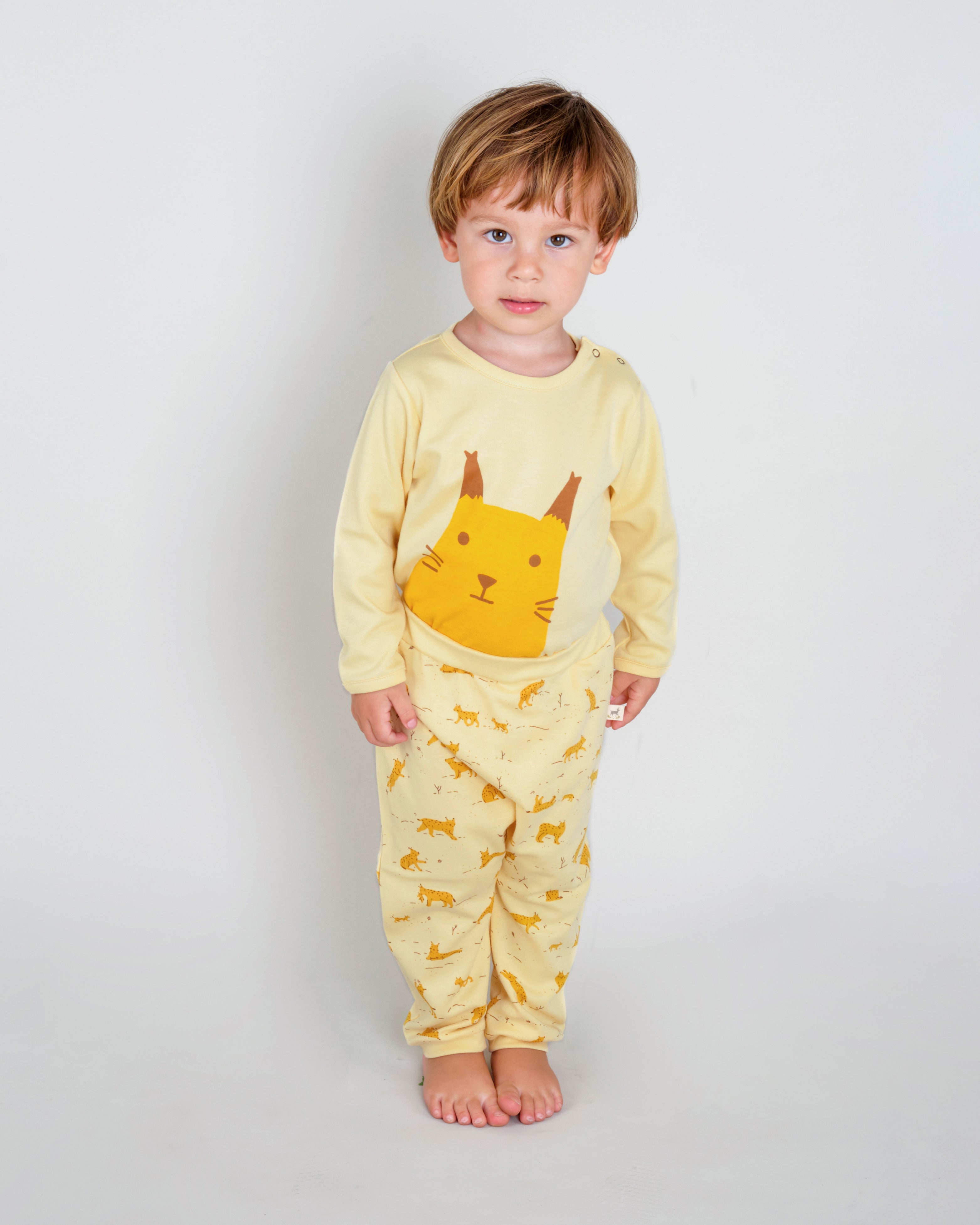 Long Sleeve T-shirt - Wildcat Wonderland Focal Light Lemon