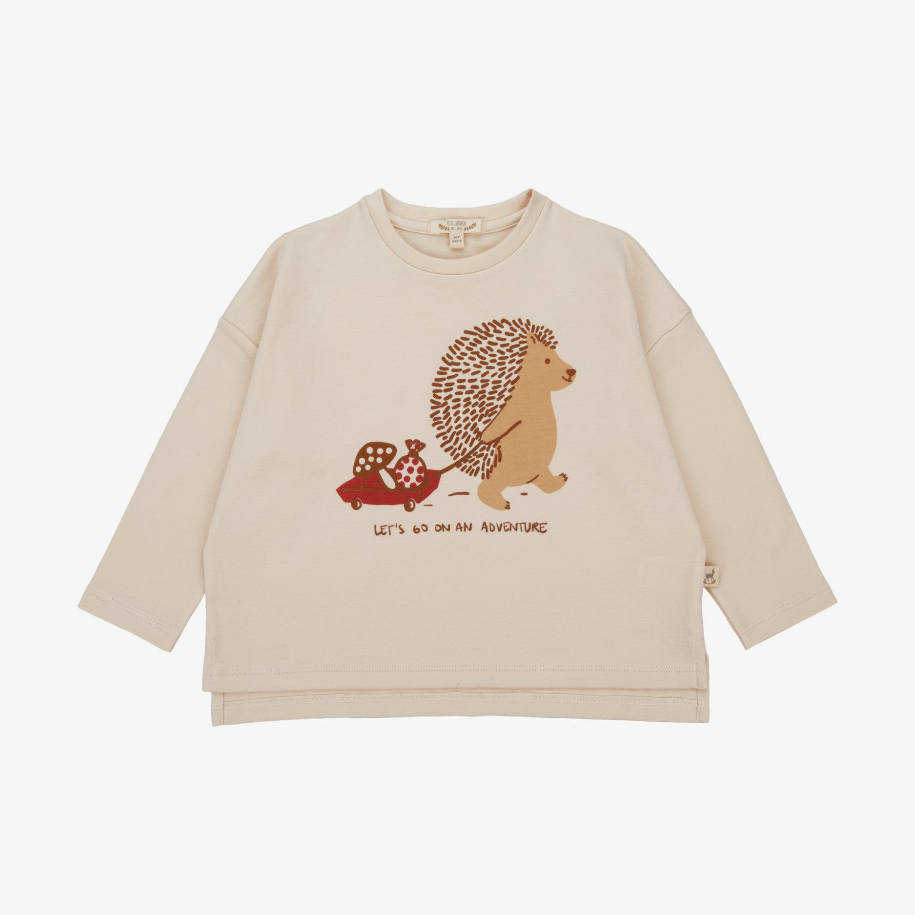 Oversized T-shirt - Woodland Hedgies Focal Light Beige