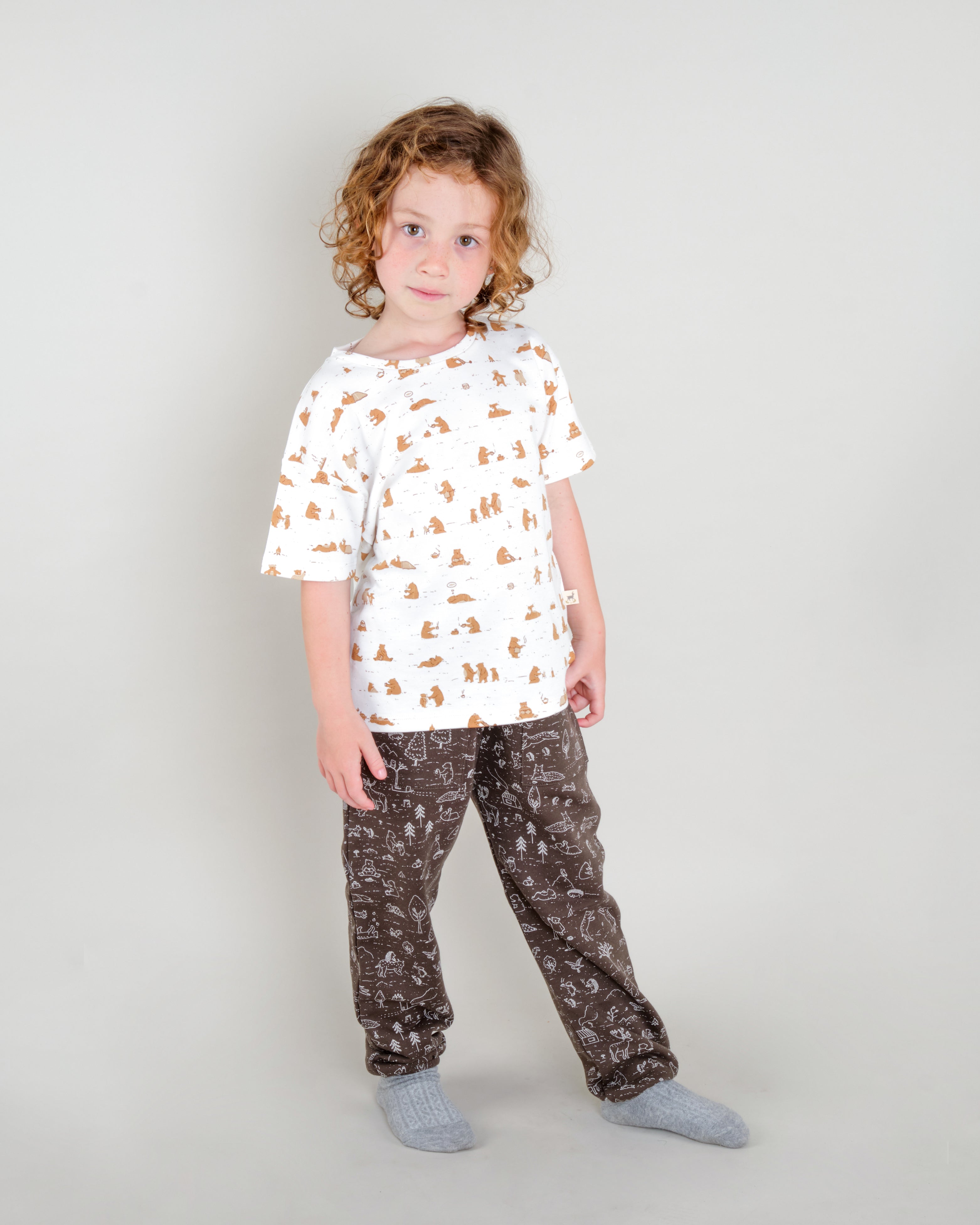 Short Sleeve T-shirt - Cozy Bears Ivory
