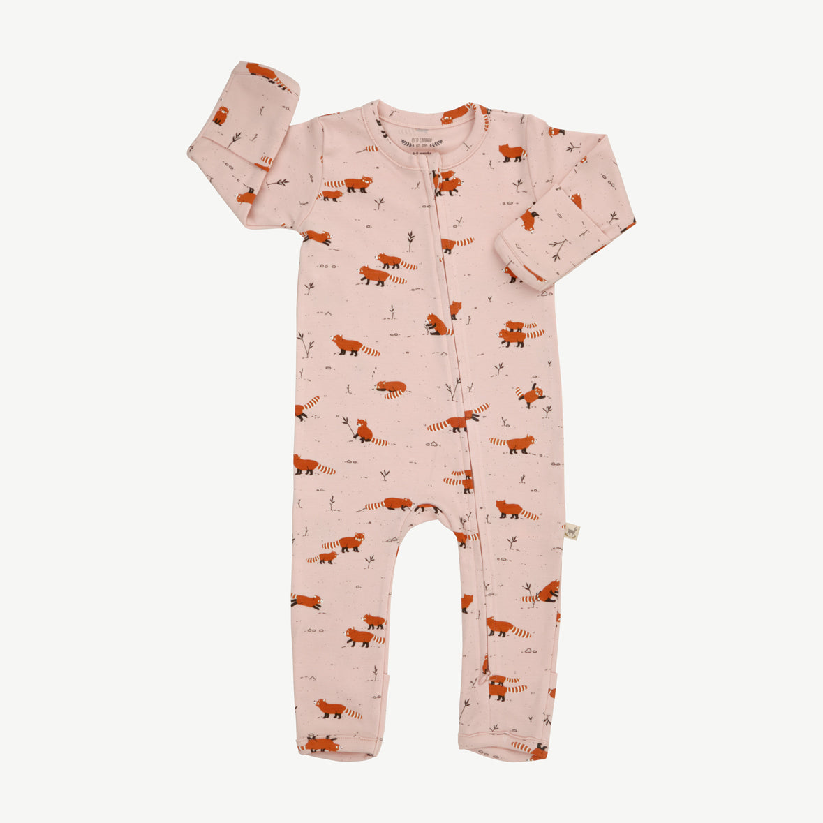 Zippered Jumpsuit -Joyful Panda - Peach Whip