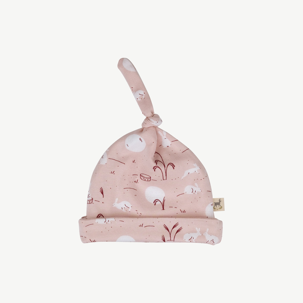 'moonlit usagi (hares)' peach whip beanie