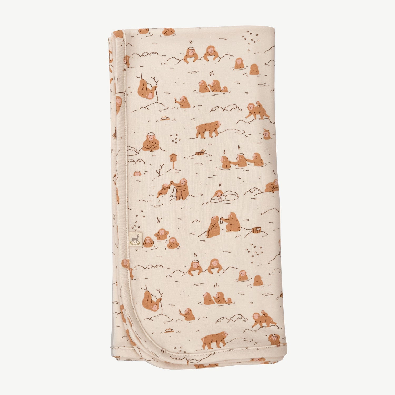 'monkey snow day' sandshell double sided blanket
