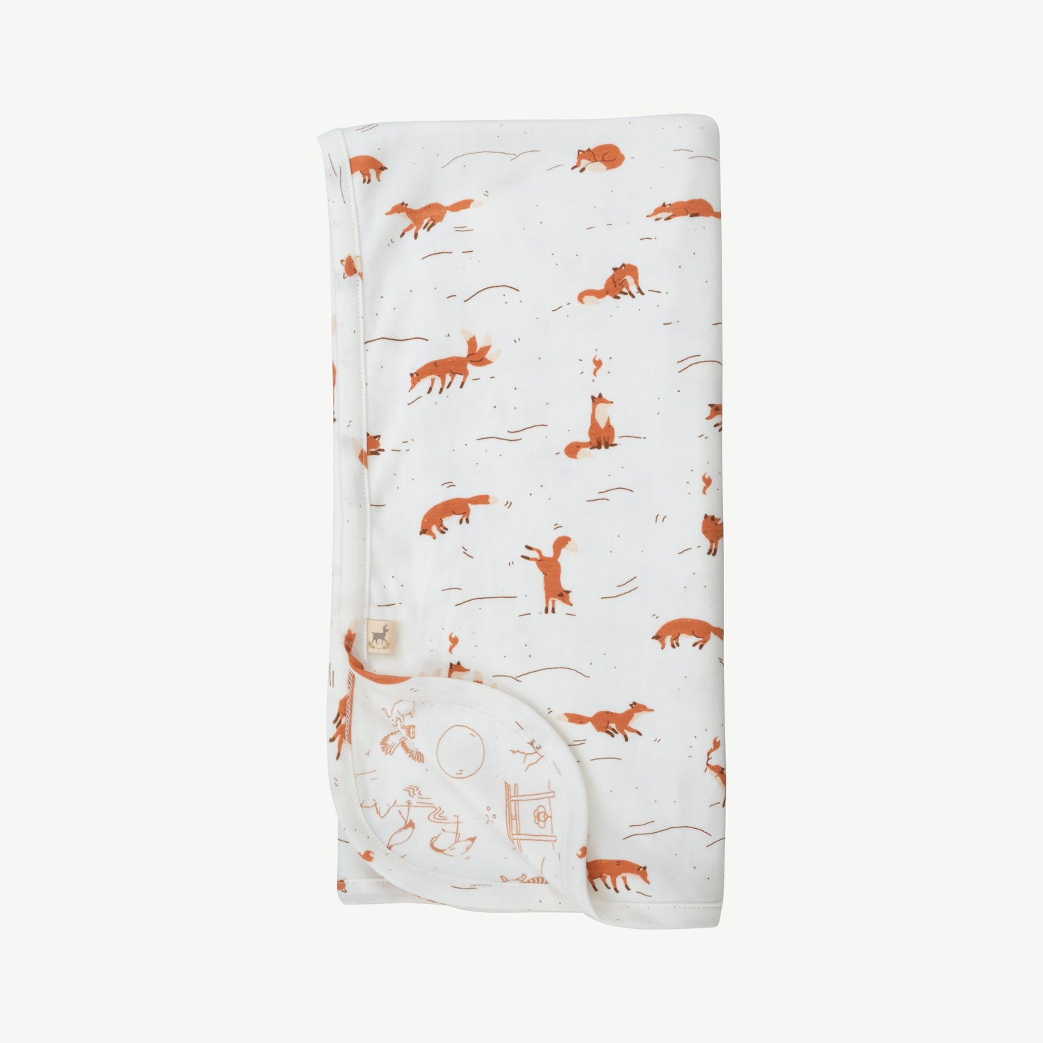 'mountain kitsune (foxes)' ivory double sided blanket