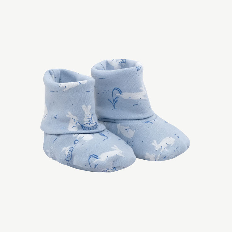 'moonlit usagi (hares)' celestial blue booties