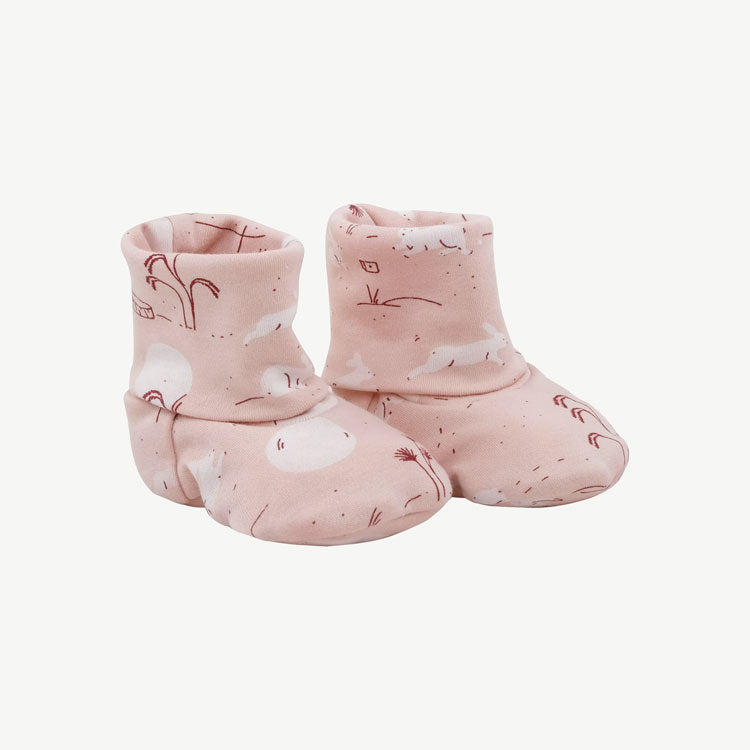 'moonlit usagi (hares)' peach whip booties