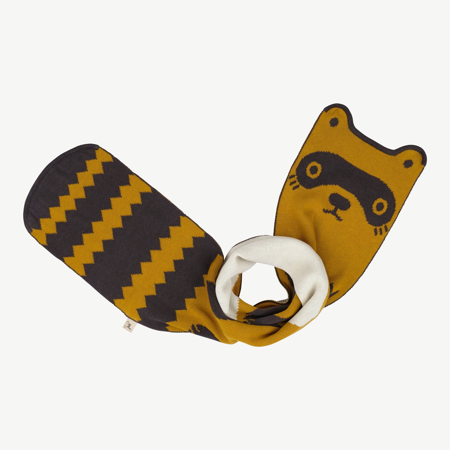'tanuki (raccoon)' multi knit scarf