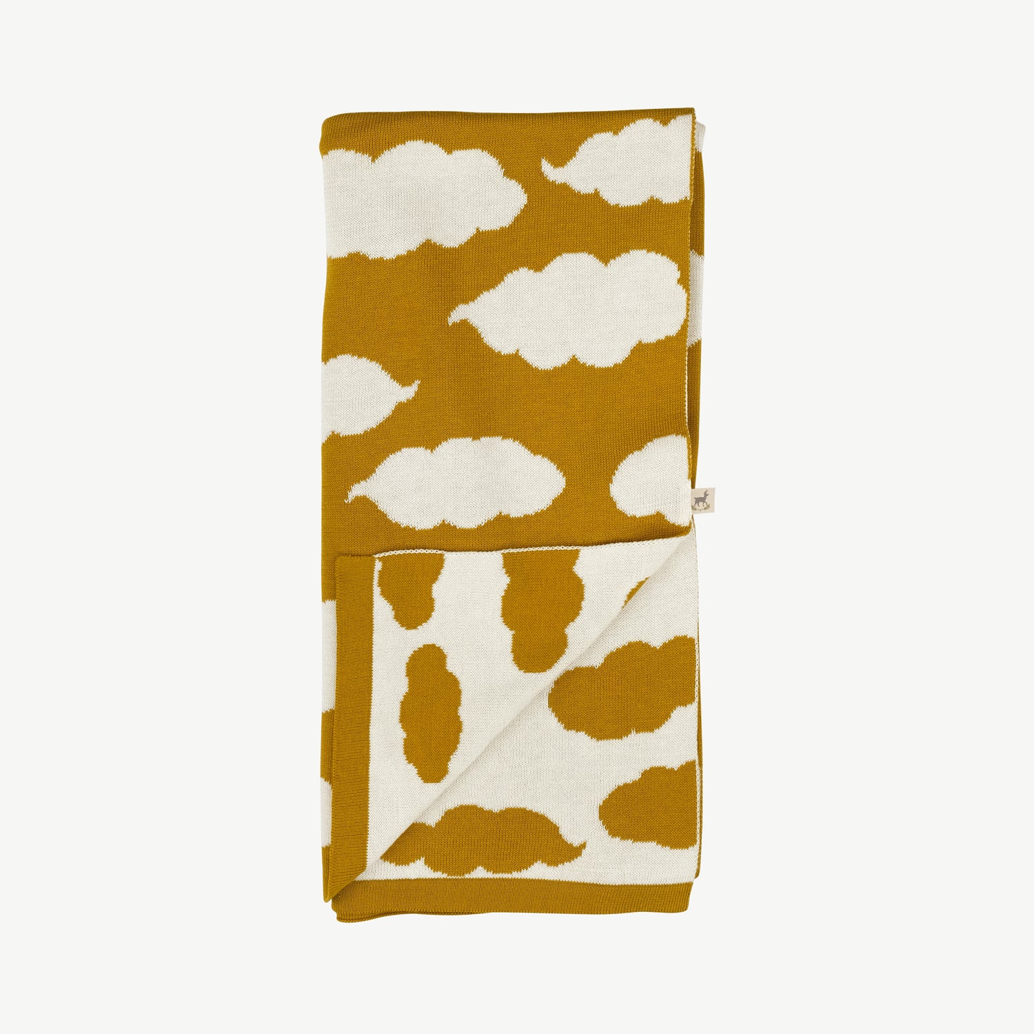 'clouds' mustard knit blanket