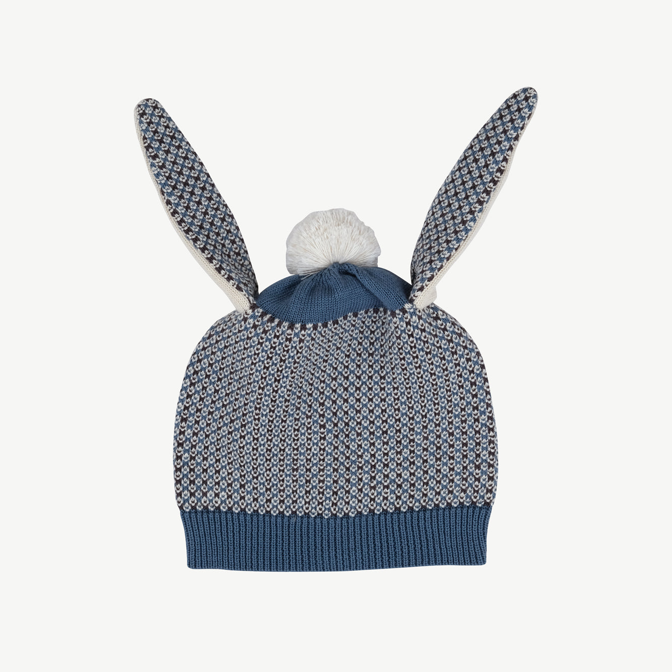 'multi' blue mirage knit bunny baby beanie