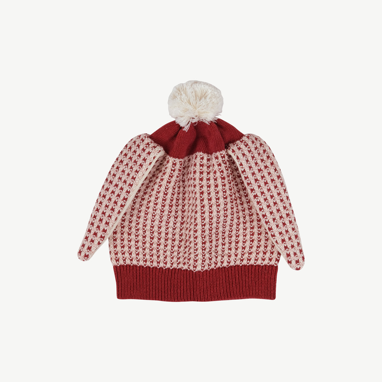 'multi' tibetan red knit bunny baby beanie