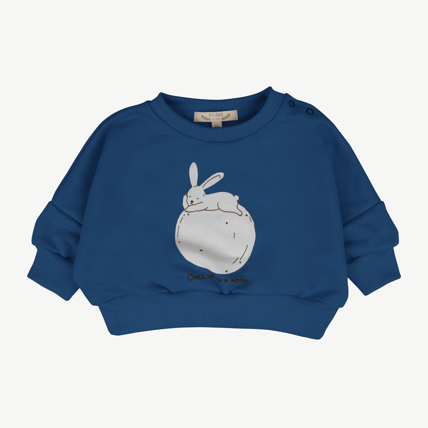 'once upon a moon (hare)' dark blue sweatshirt