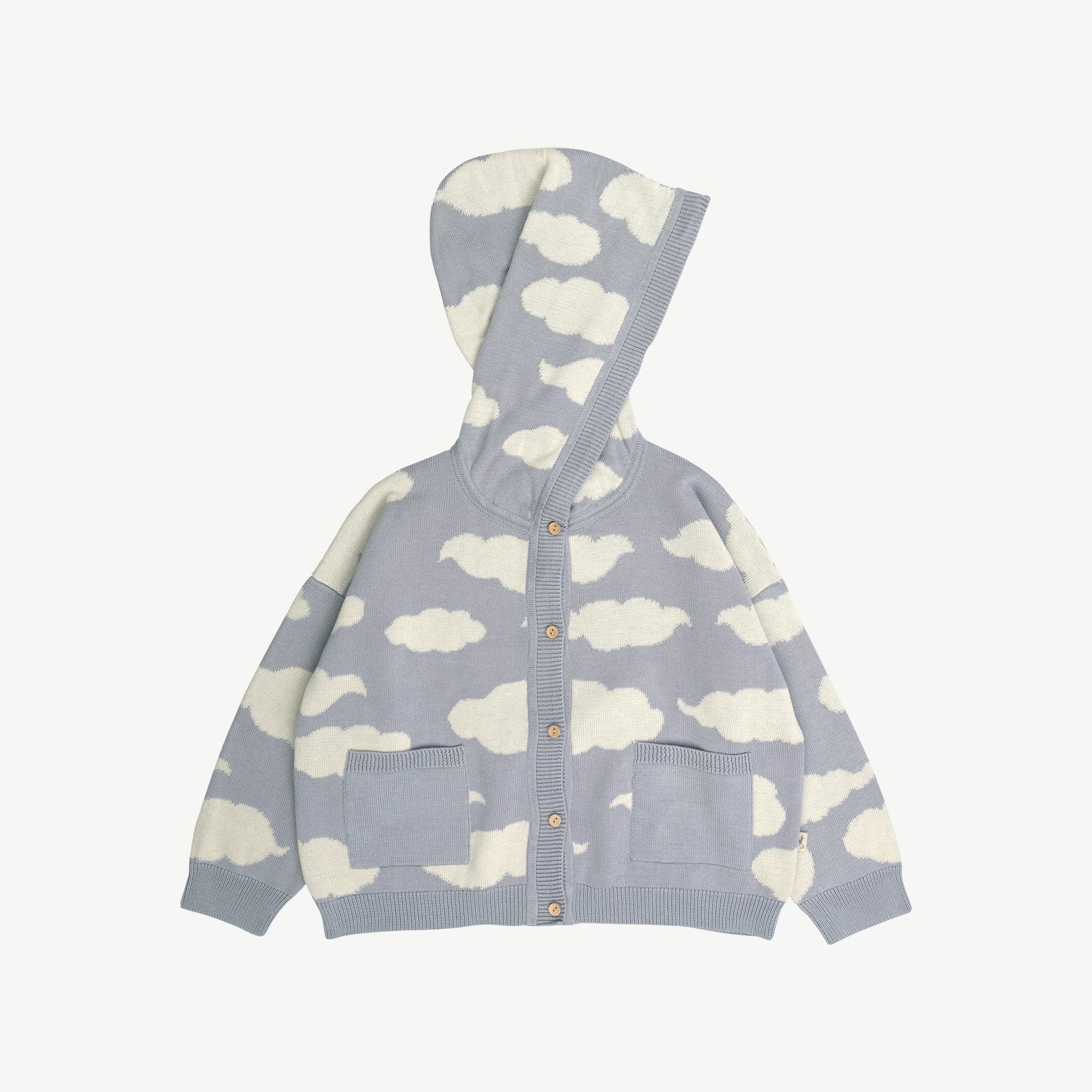 'clouds' gray knit hoodie