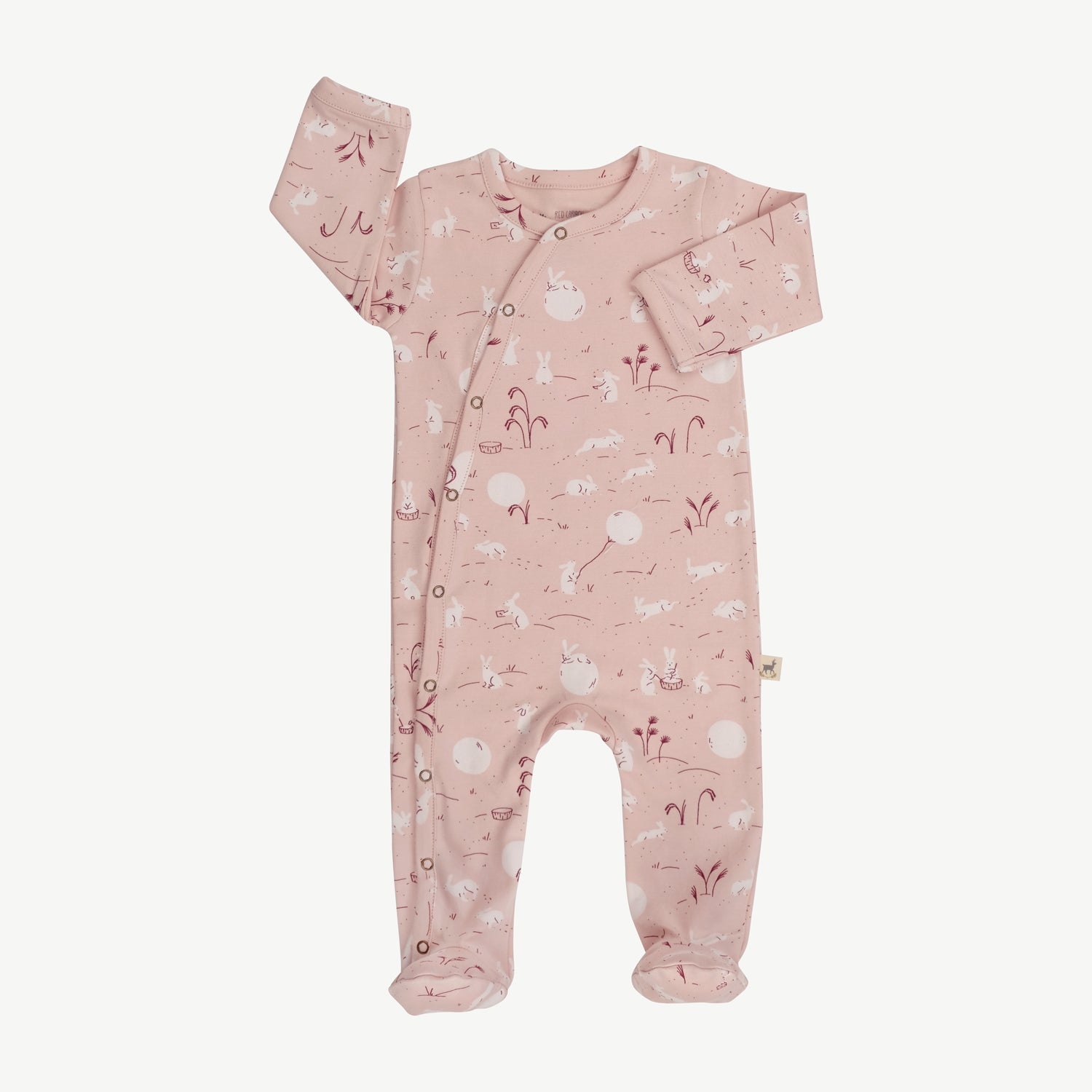 'moonlit usagi (hares)' peach whip footed jumpsuit