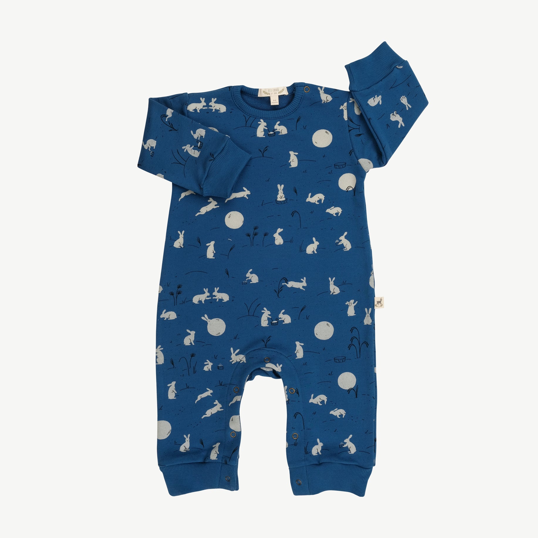 'moonlit usagi' dark blue terry jumpsuit