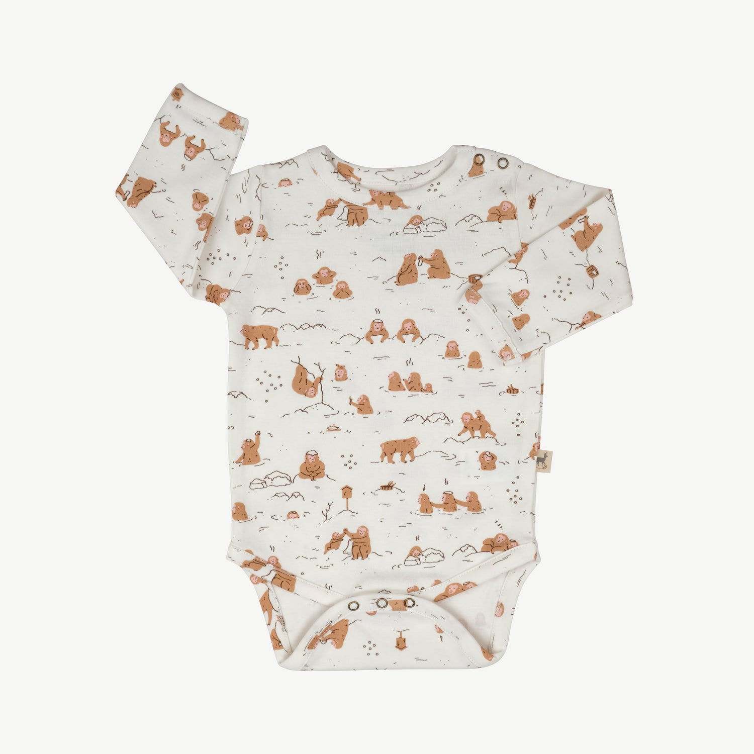 'monkey snow day' ivory onesie
