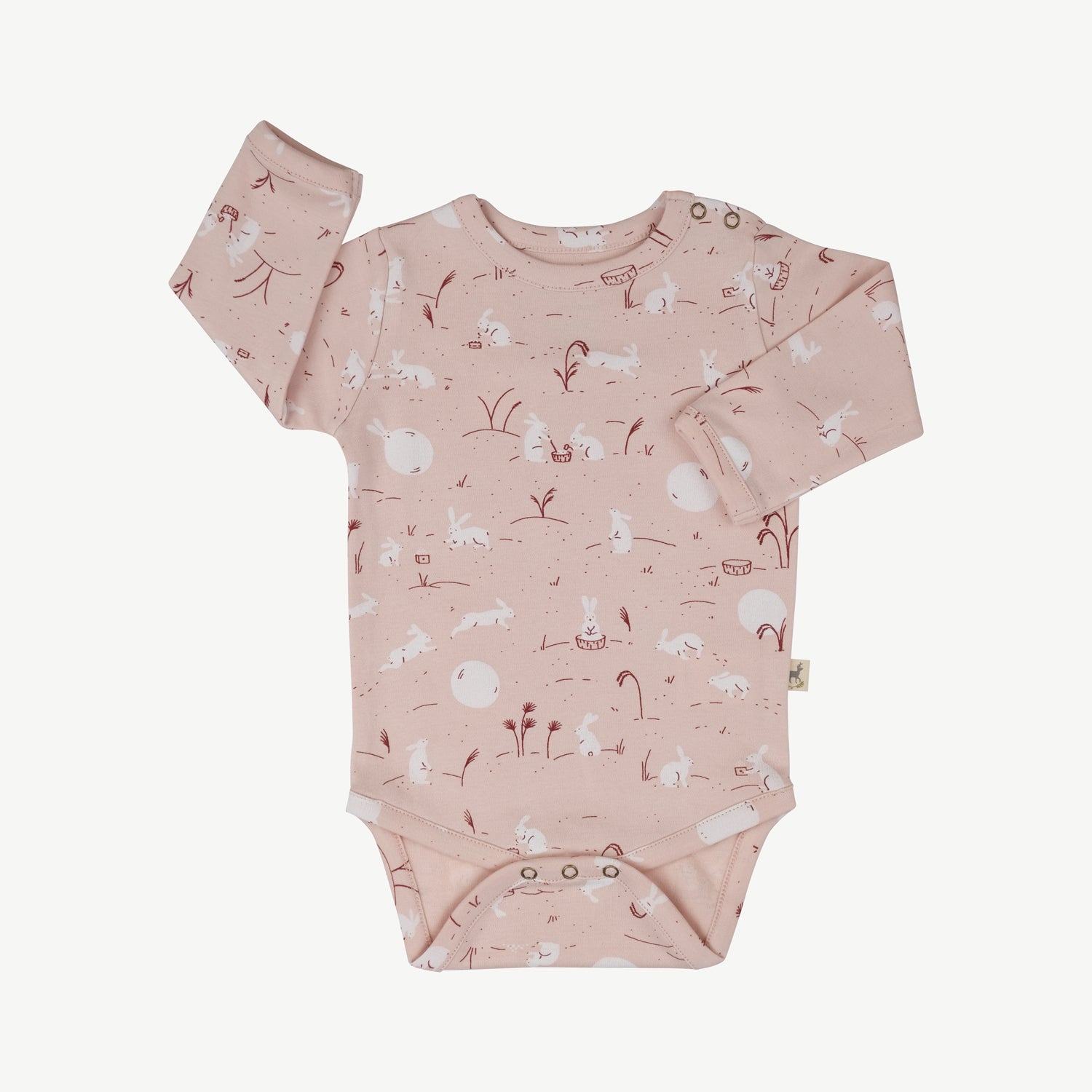 'moonlit usagi (hares)' peach whip onesie