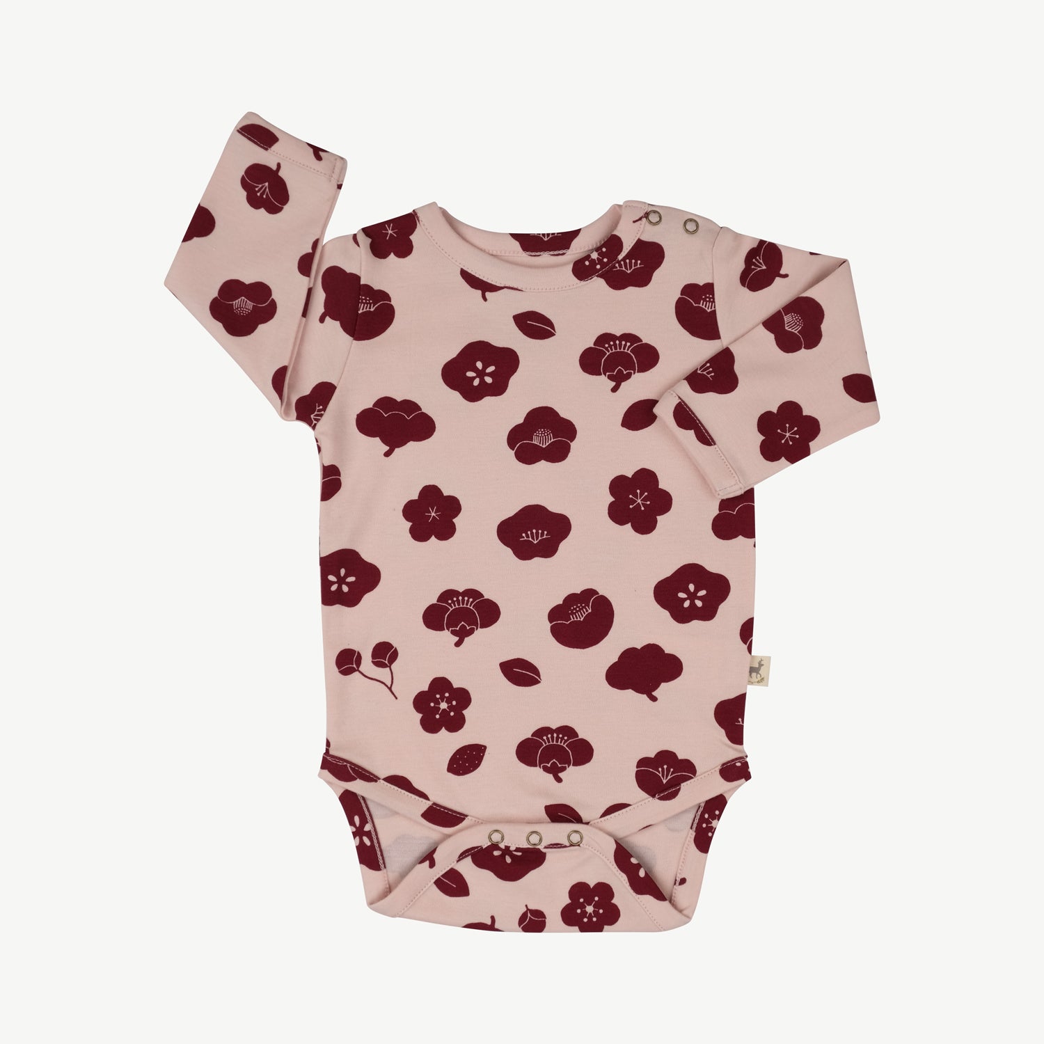 'plums in bloom' peach whip onesie