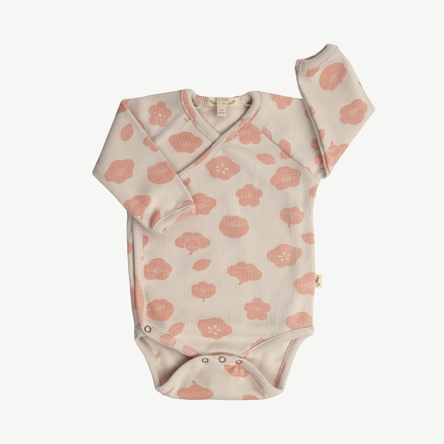 'plums in bloom' white sand rib onesie