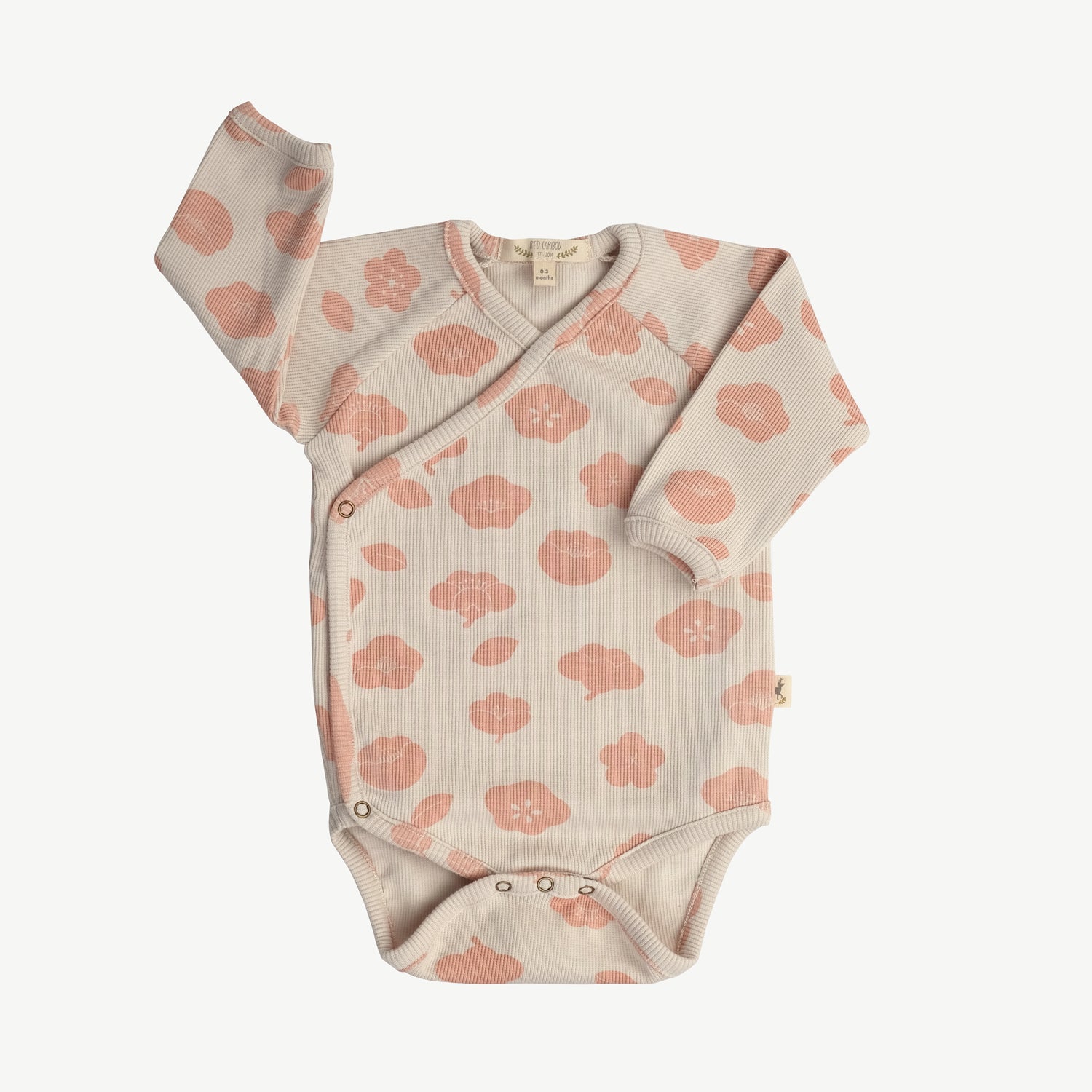 'plums in bloom' white sand rib onesie