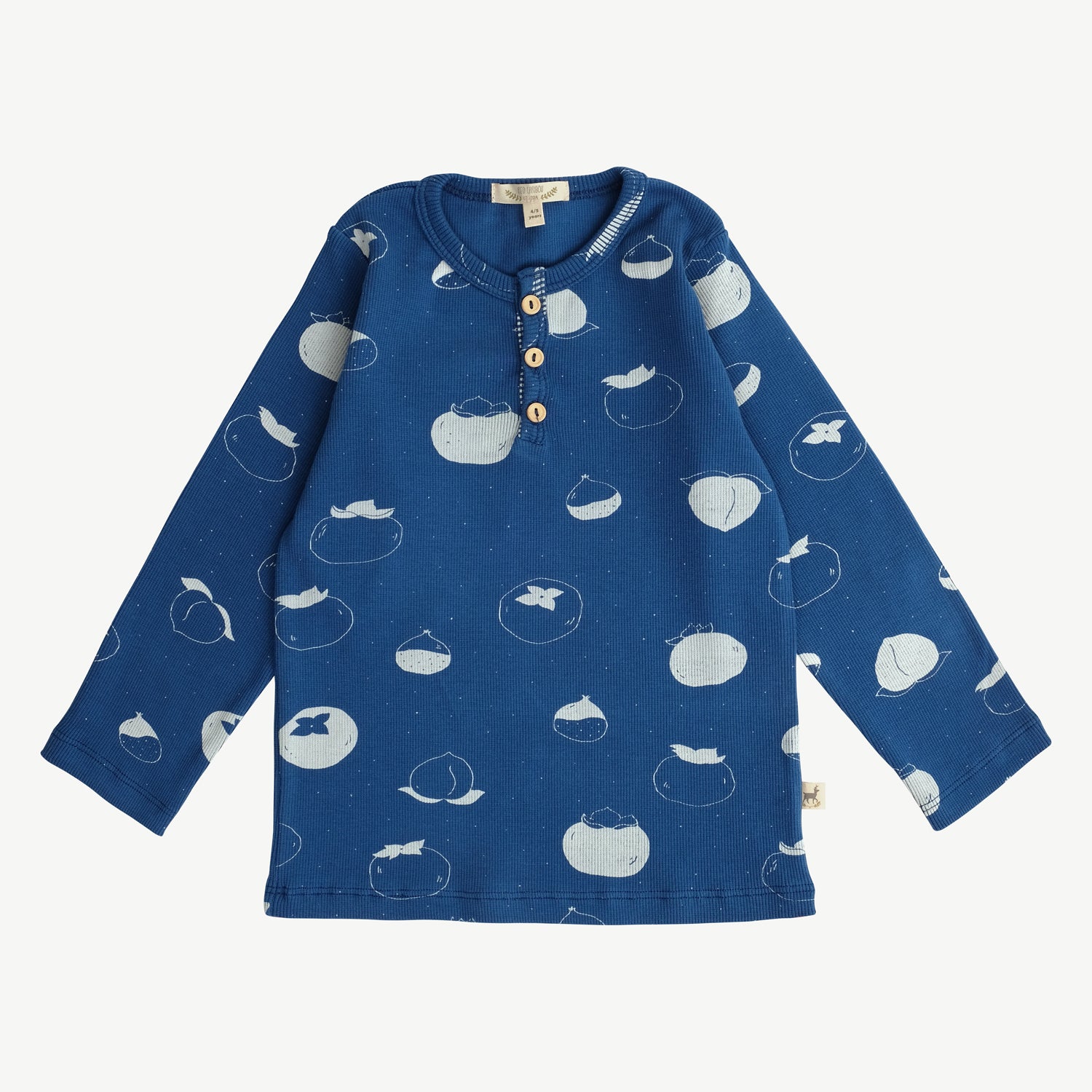 'fruitful patience' dark blue rib henley