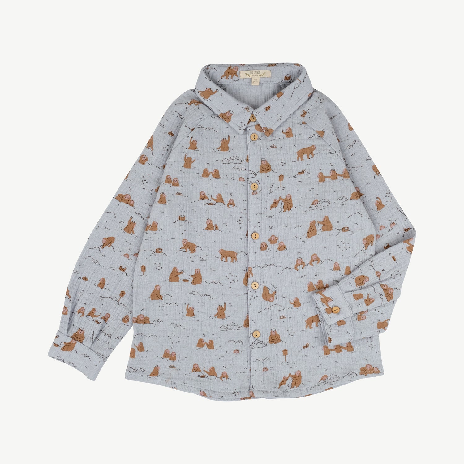 'monkey snow day' light gray shirt